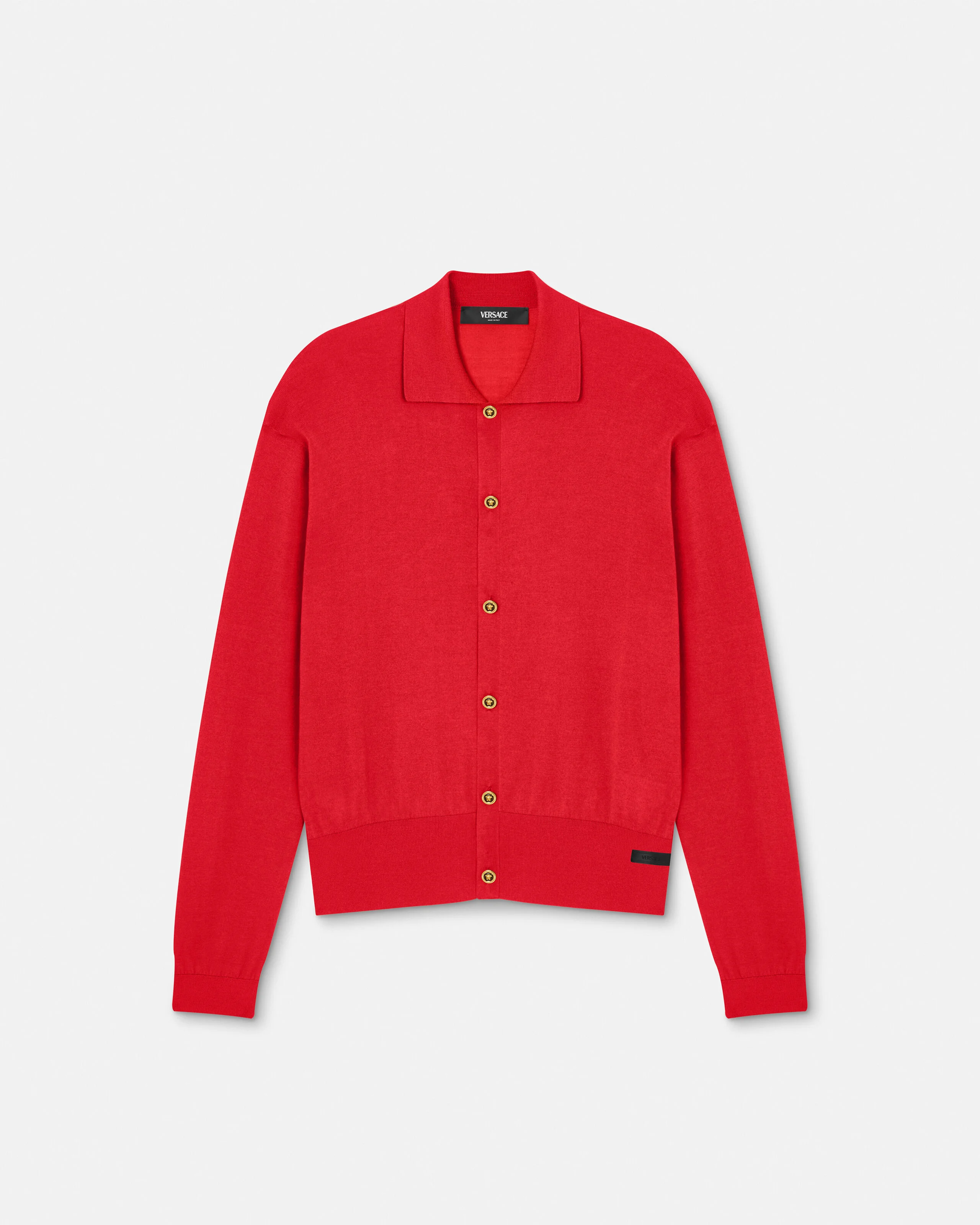 Silk-Blend Knit Polo Cardigan - 1