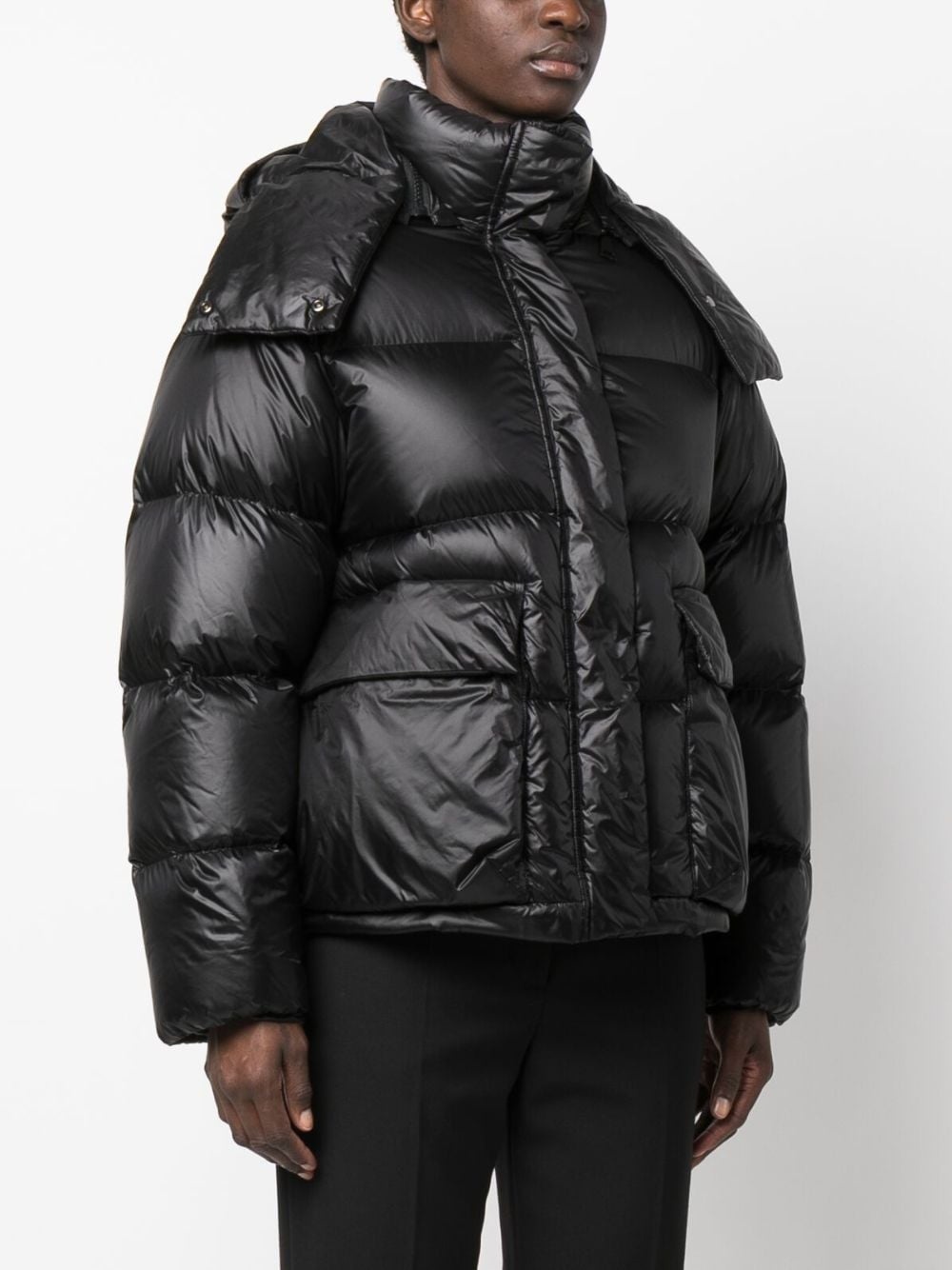 padded quilted hooded jacket - 3