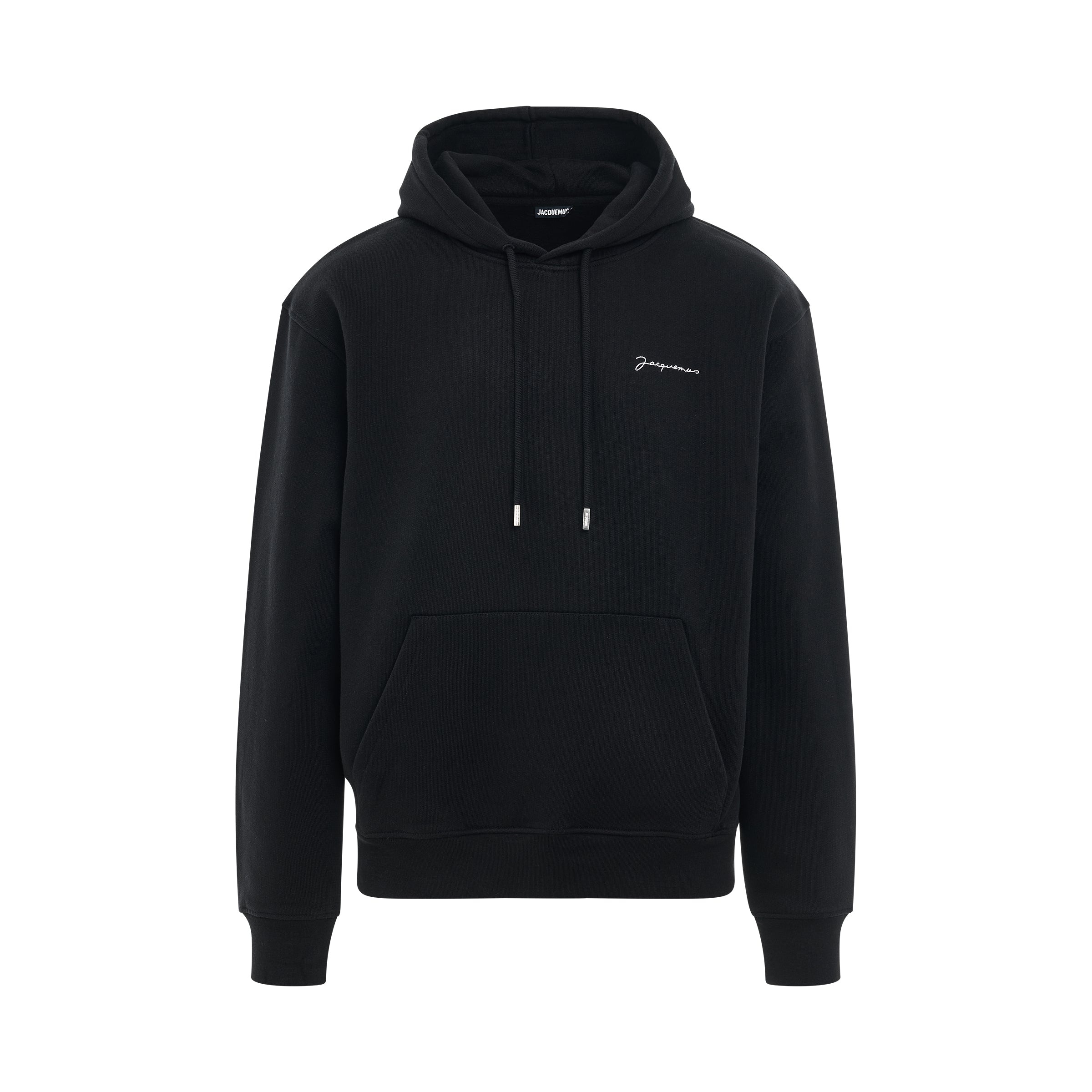 Brode Embroidered Logo Hoodie in Black - 1