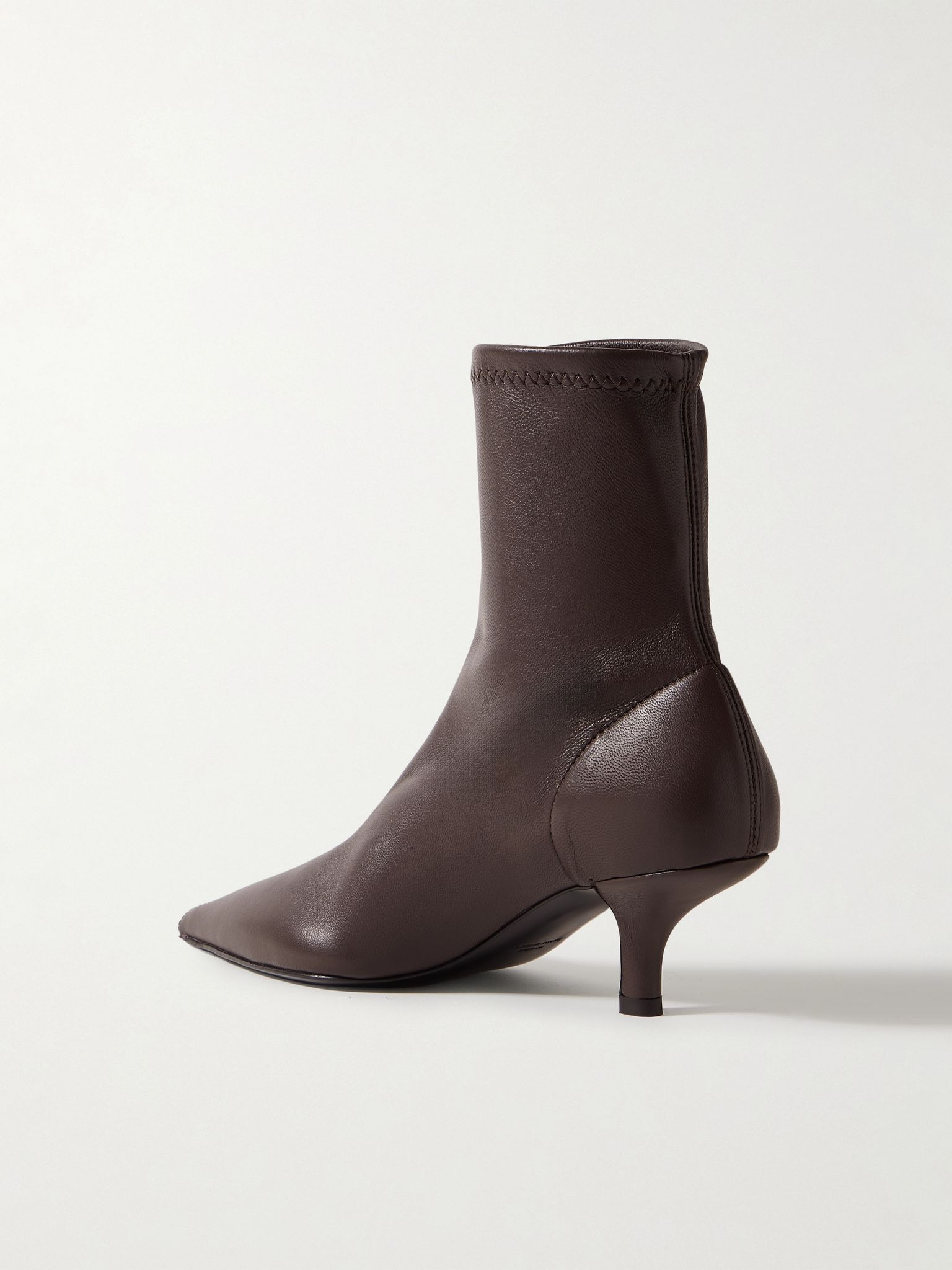The Heeled Sock leather ankle boots Chocolate - 3