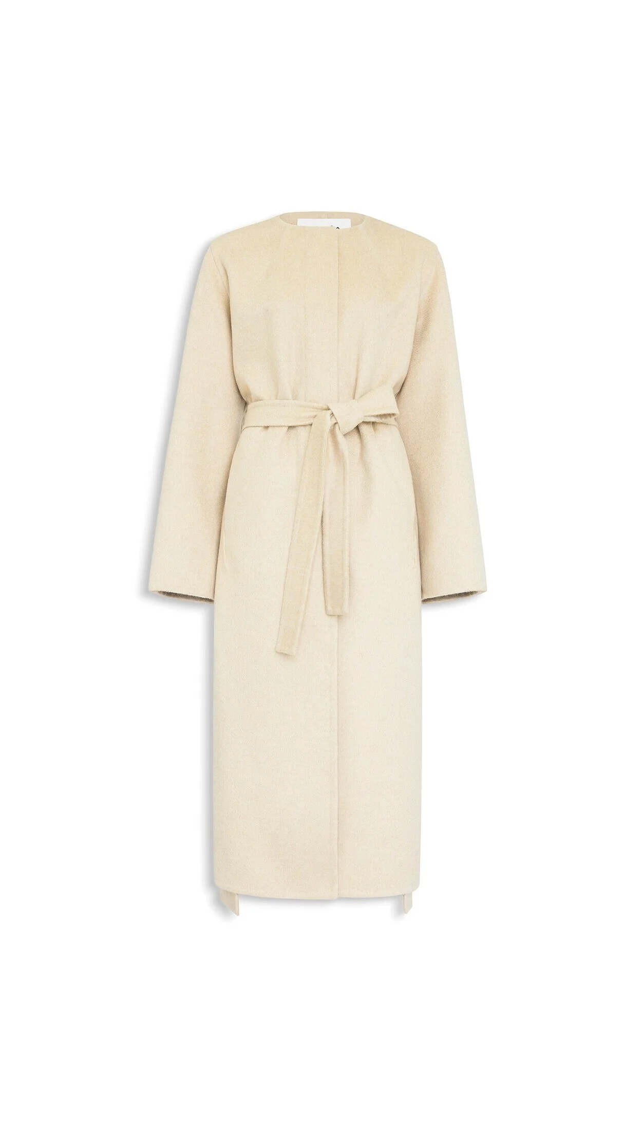 DOUBLE FACE CASHMERE COLLARLESS COAT - 1