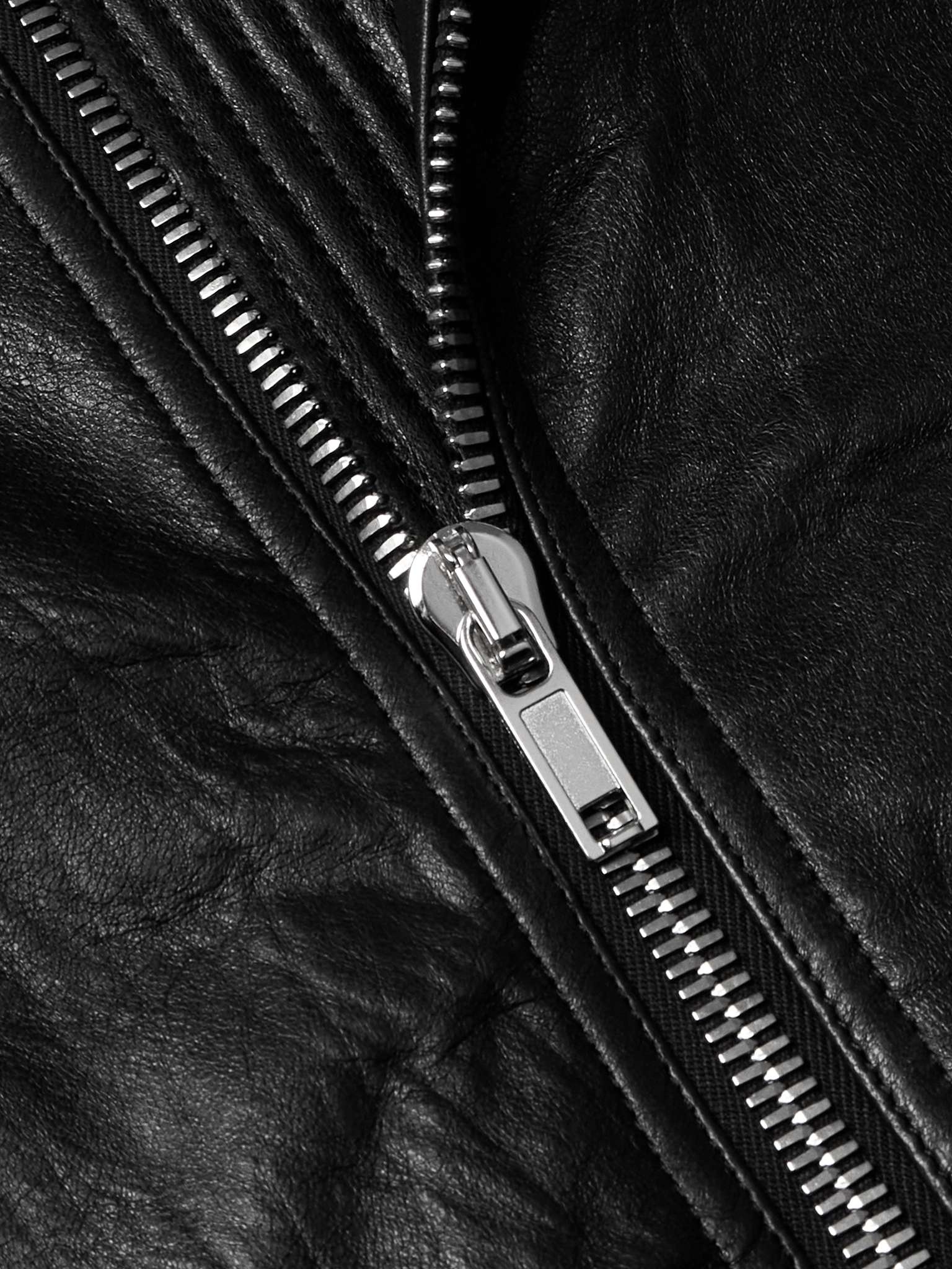 Waxed-Leather Bomber Jacket - 5