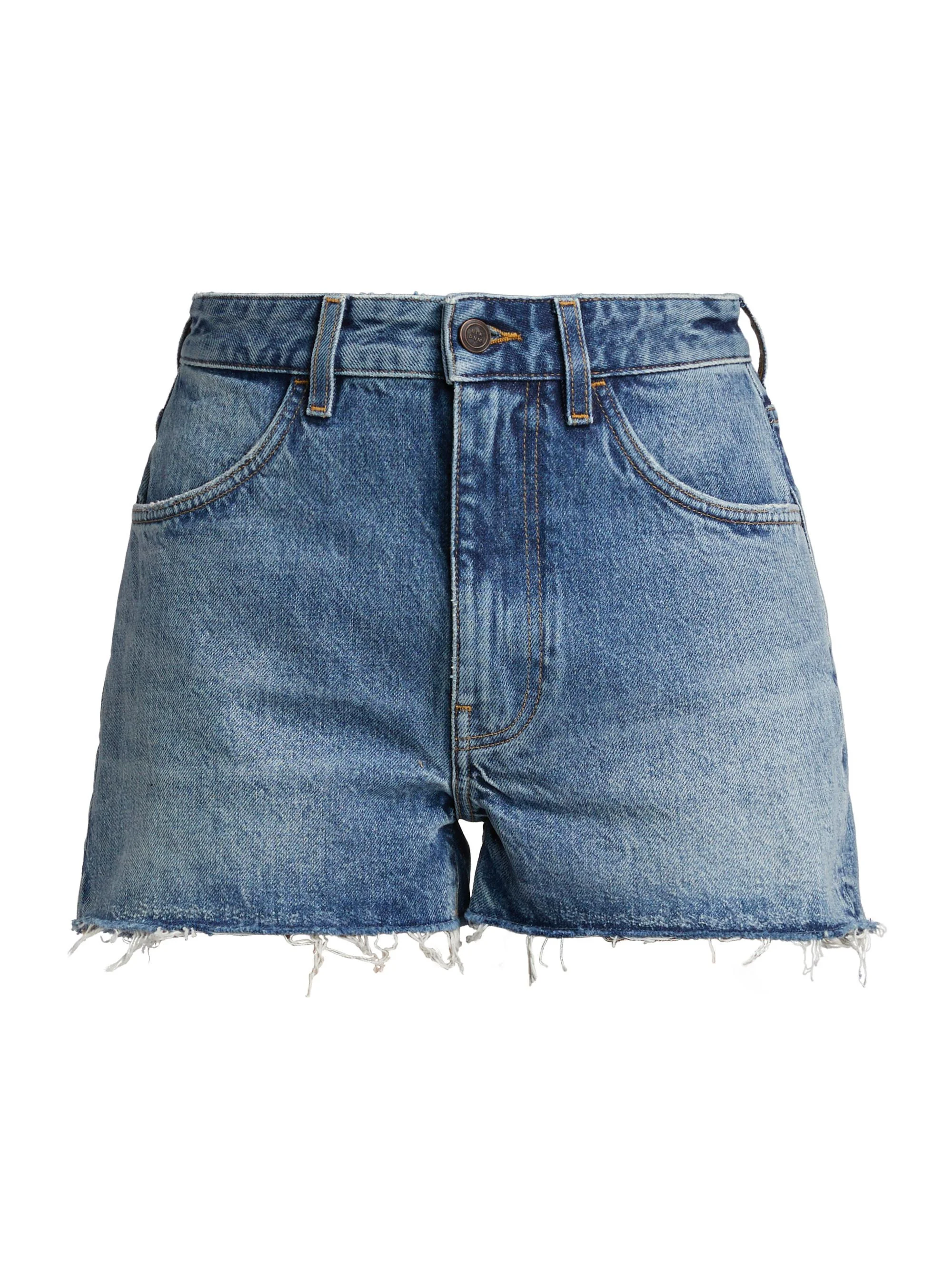 Women's Raw-Edge Jean Shorts - Vintage Blue - 1