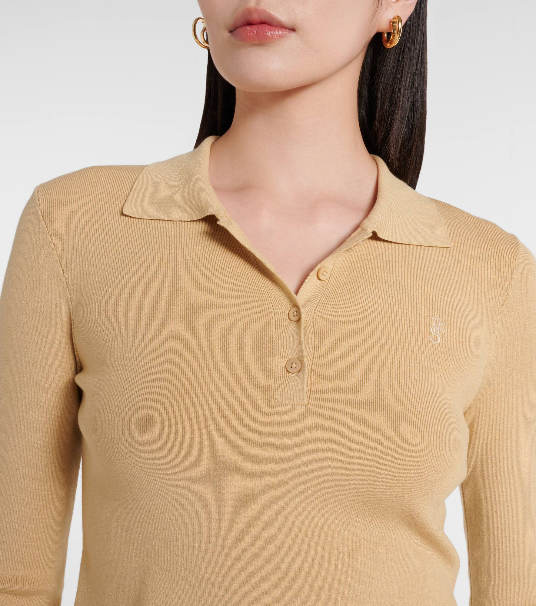 Giselle cropped polo sweater - 4