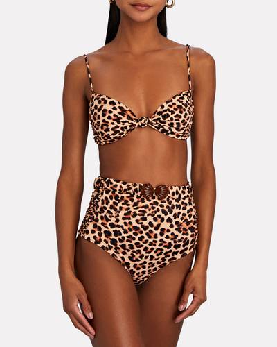 Johanna Ortiz Mirame Leopard-Print Knotted Bikini Top outlook