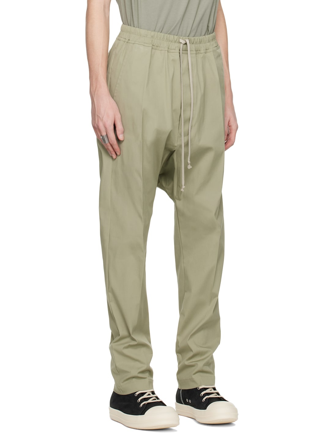 Green Hollywood Drawstring Long Trousers - 2