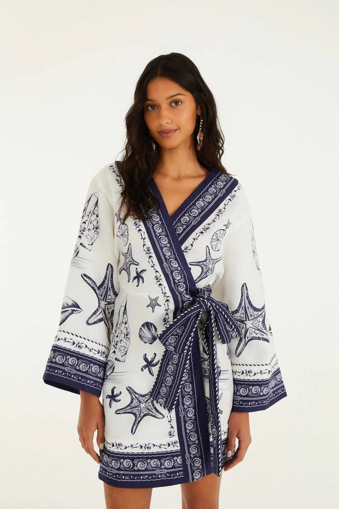 Off-White Coast Scarf Euroflax Premium Linen Mini Dress - 1