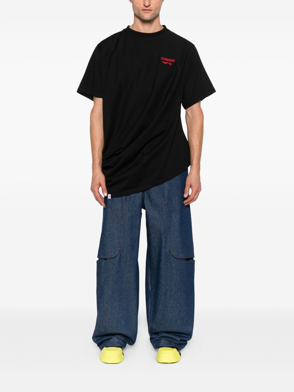 logo-embroidered cotton T-shirt - 2