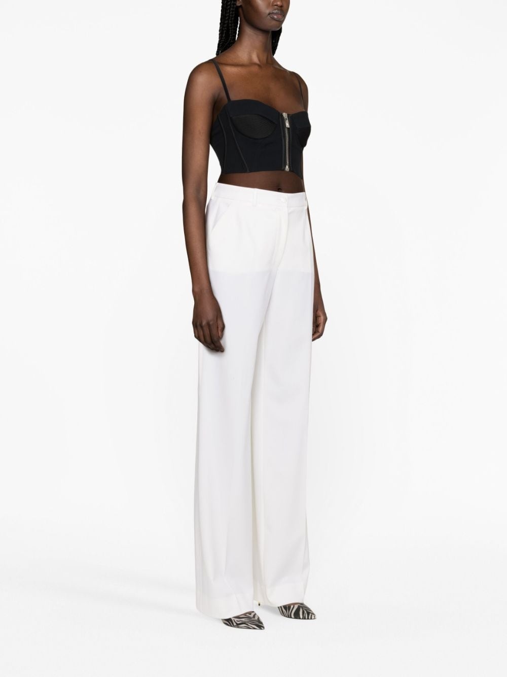high-waisted straight-leg trousers - 4