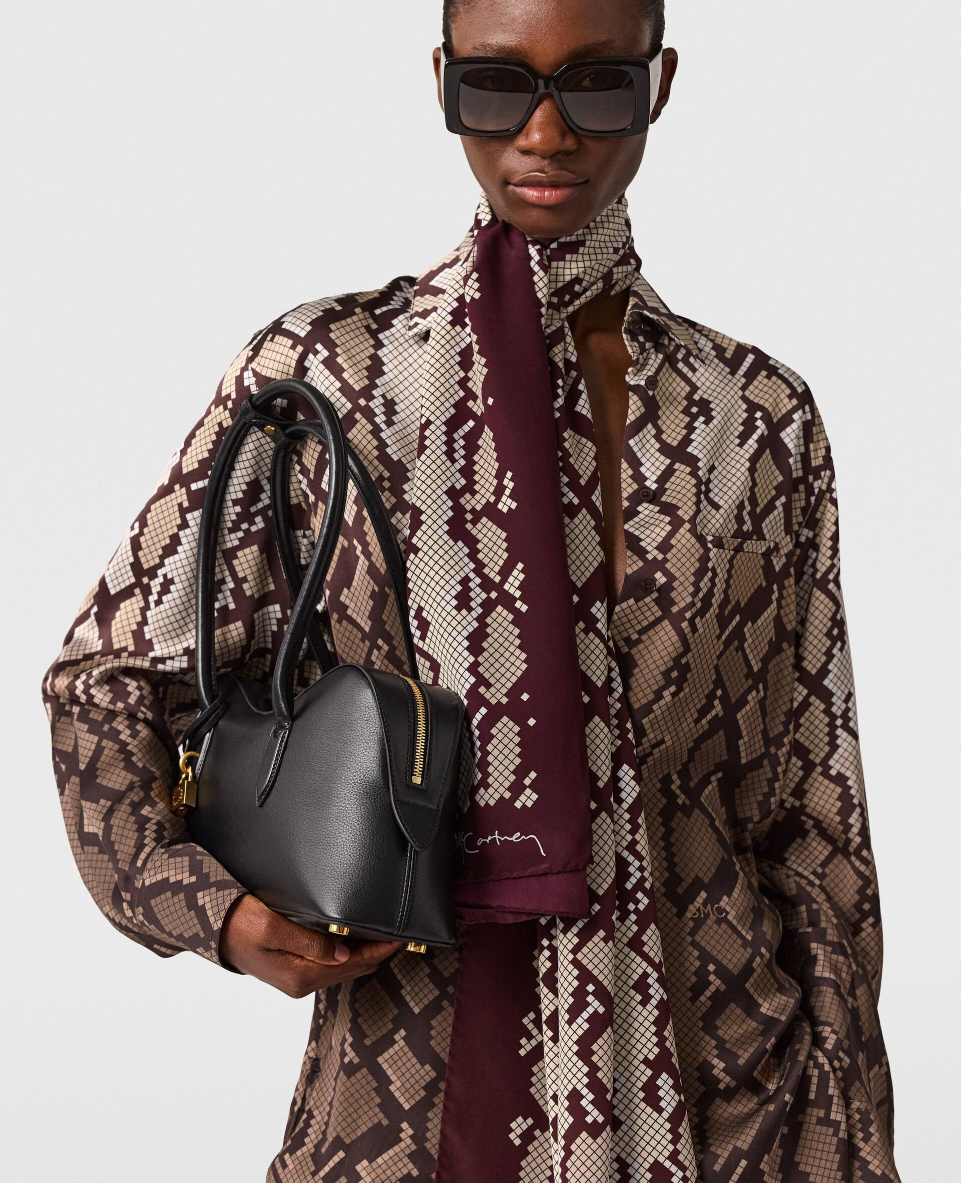 Snake Print Square Scarf - 5