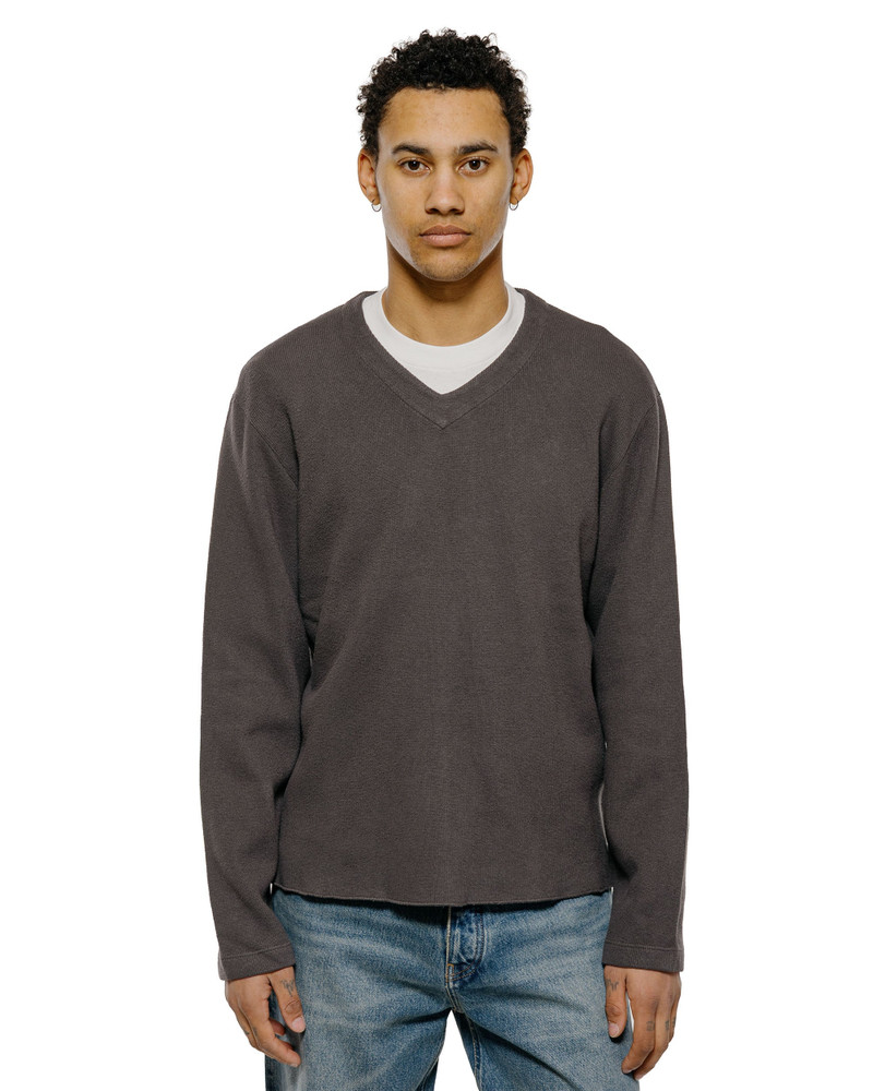LADY WHITE CO. Cropped V-Neck Sweater Pewter outlook