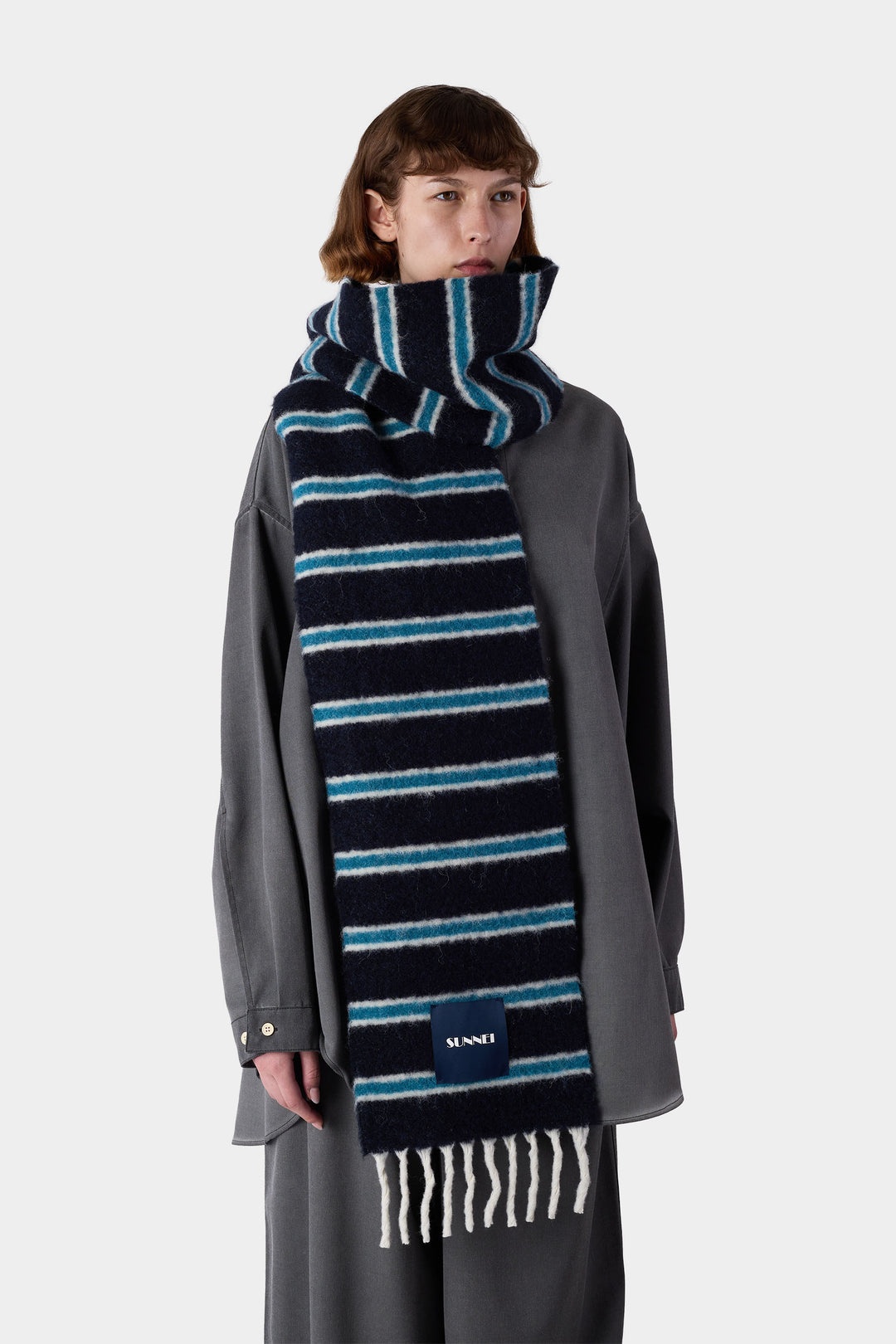 STRIPED SCARF / blue - 3