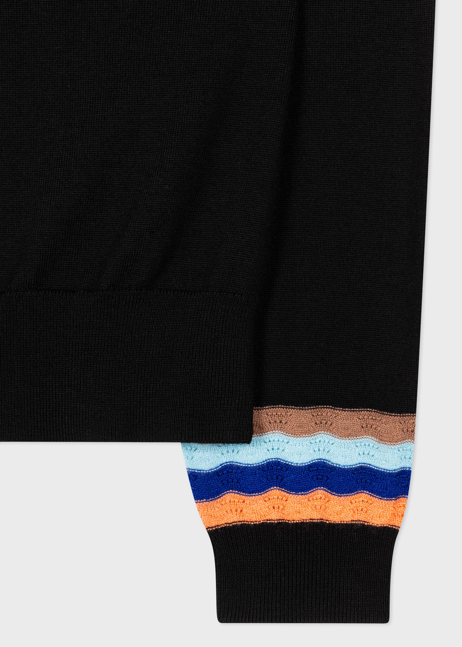 Black Wool 'Swirl' Cuff Cardigan - 2