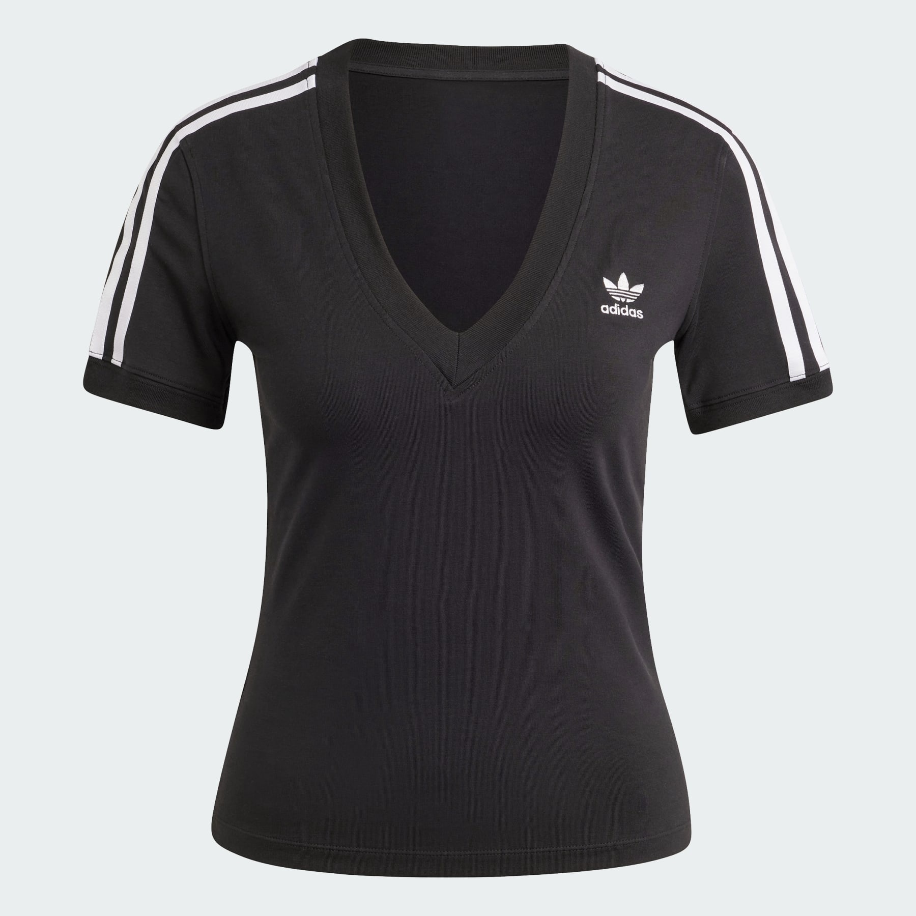 アディダス☆レディース☆Adicolor 3-Stripes V-Neck Slim Tee adidas Adicolor 3-Stripes V-Neck Slim Tee | REVERSIBLE