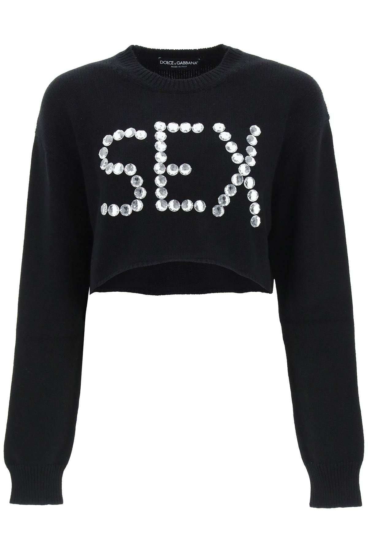 SEX CRYSTAL CROPPED SWEATER - 1