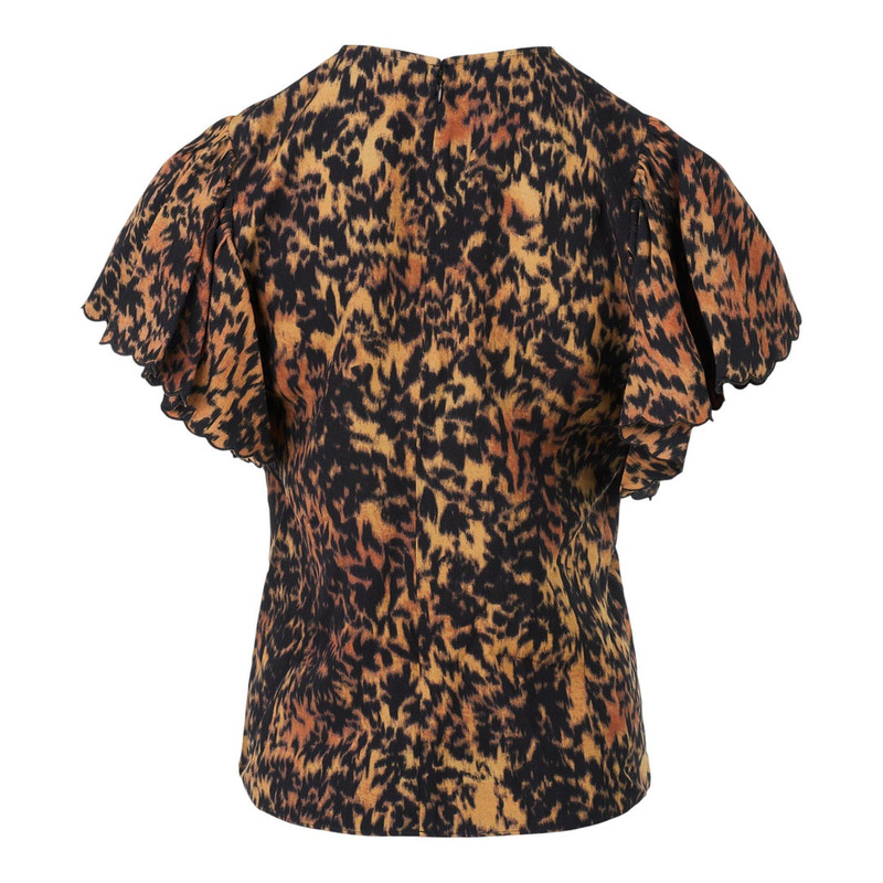 ULLA JOHNSON Nejma Flutter Sleeve Blouse outlook