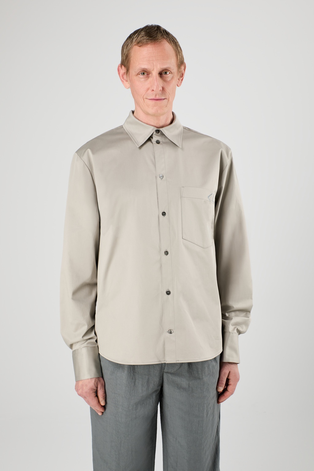 Gray Cotton Shirt - 2