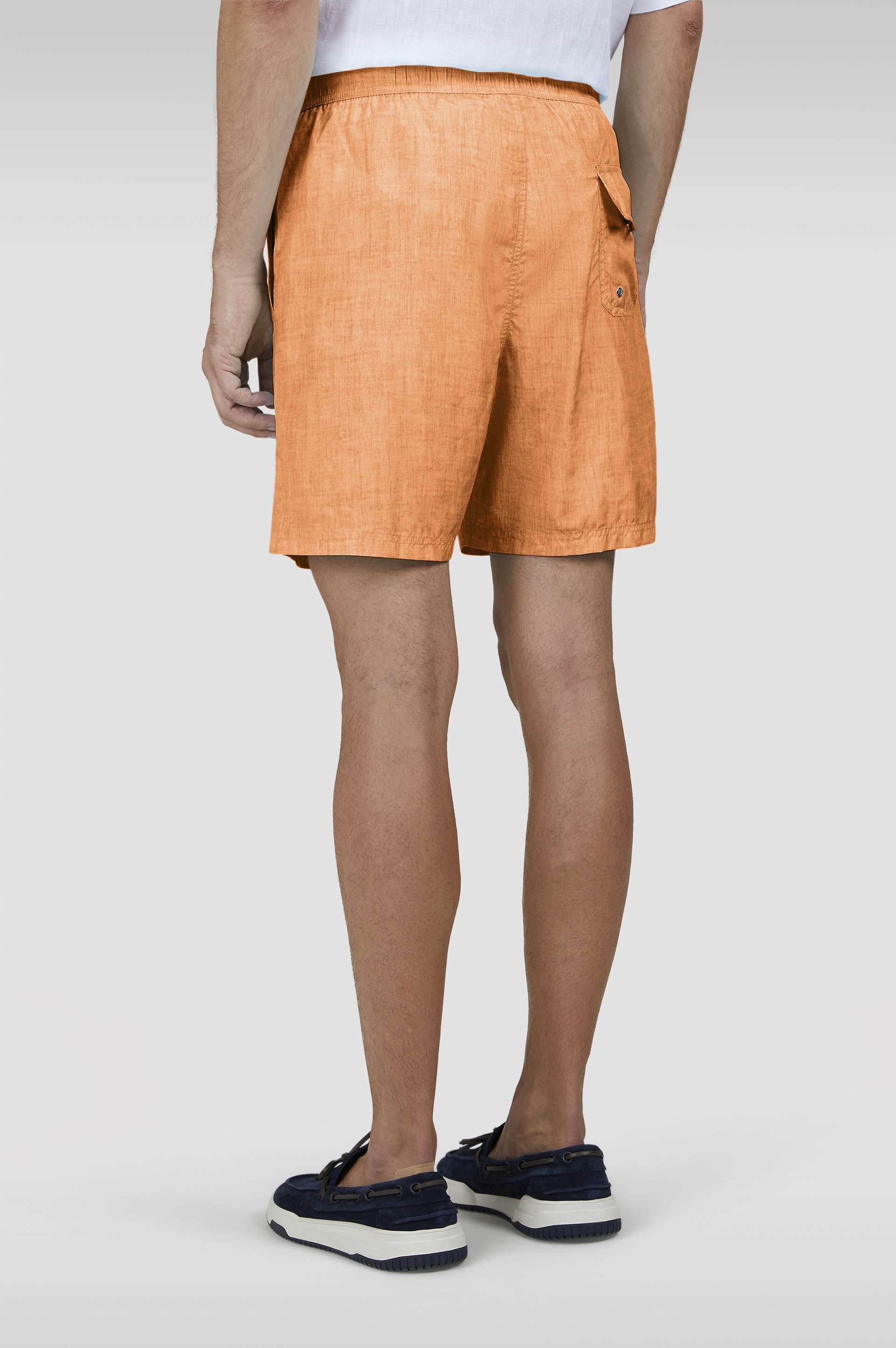 SWIM SHORTS WITH LINEN-EFFECT PRINT - 3