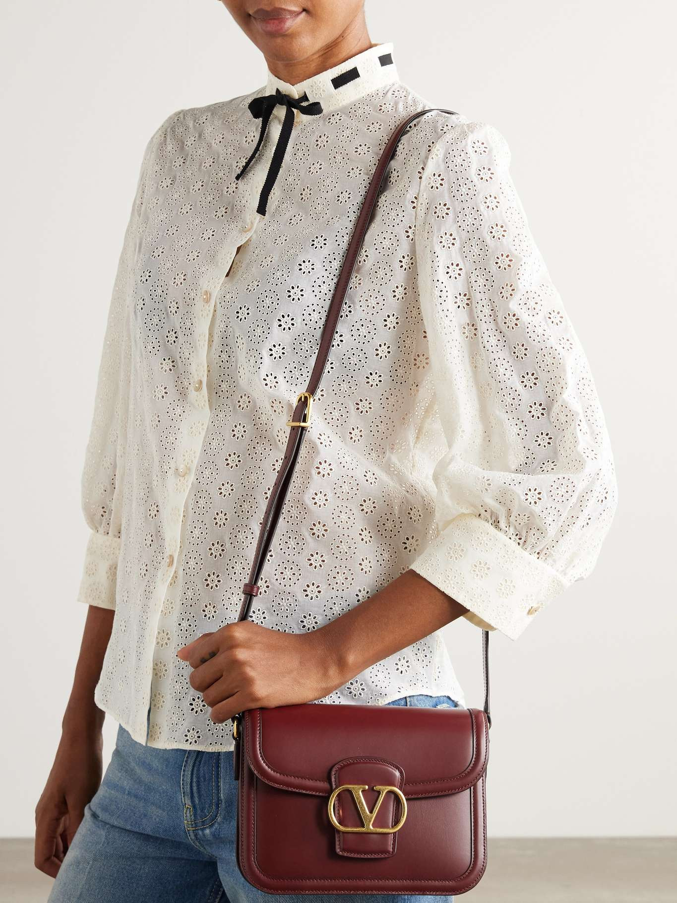 9to5 small leather shoulder bag Brick - 2
