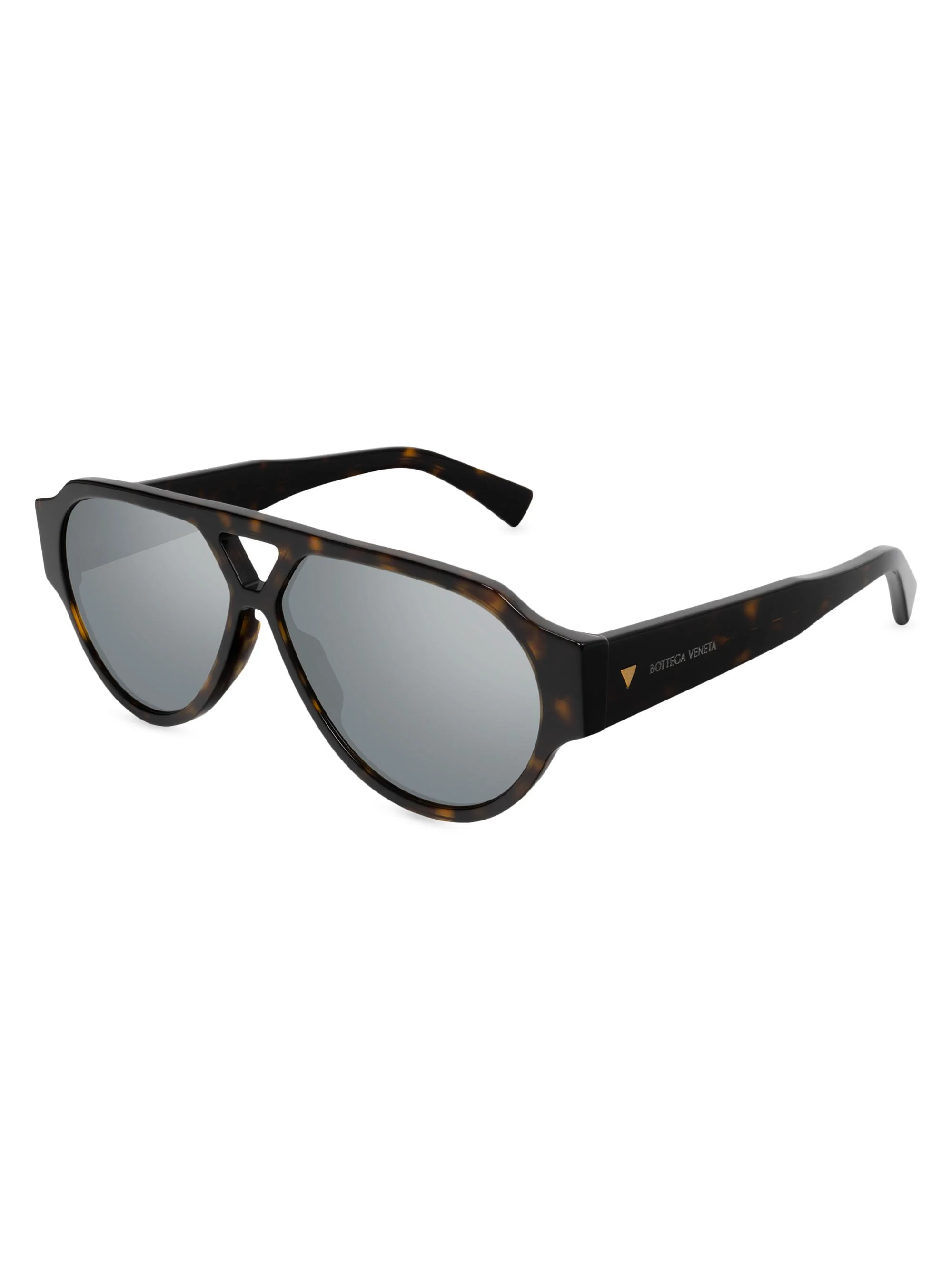 Men's Bold Triangle Stud 59MM Pilot Sunglasses - Grey Havana - 1