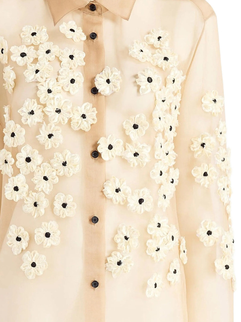 KHAITE Khaite Argo Floral-embellished Shirt outlook