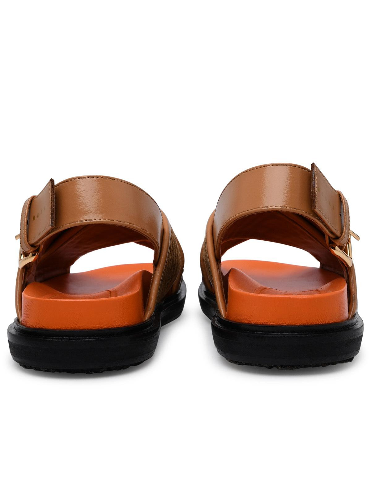 Marni Brown Raffia Blend Fussbett Sandals Women - 4