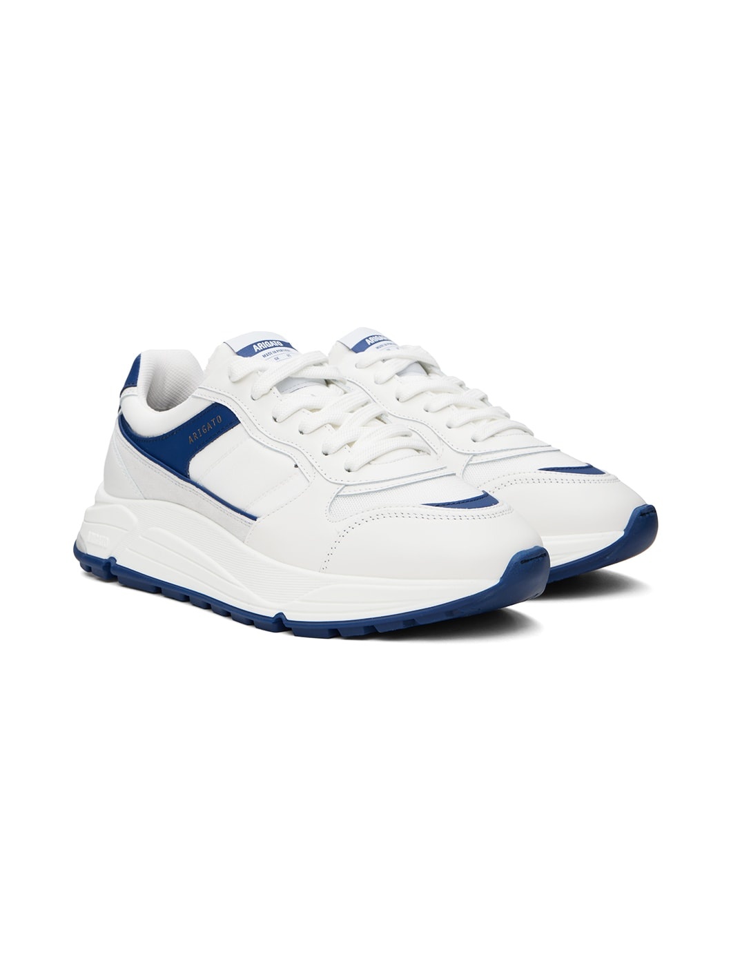 White & Navy Rush Sneakers - 4