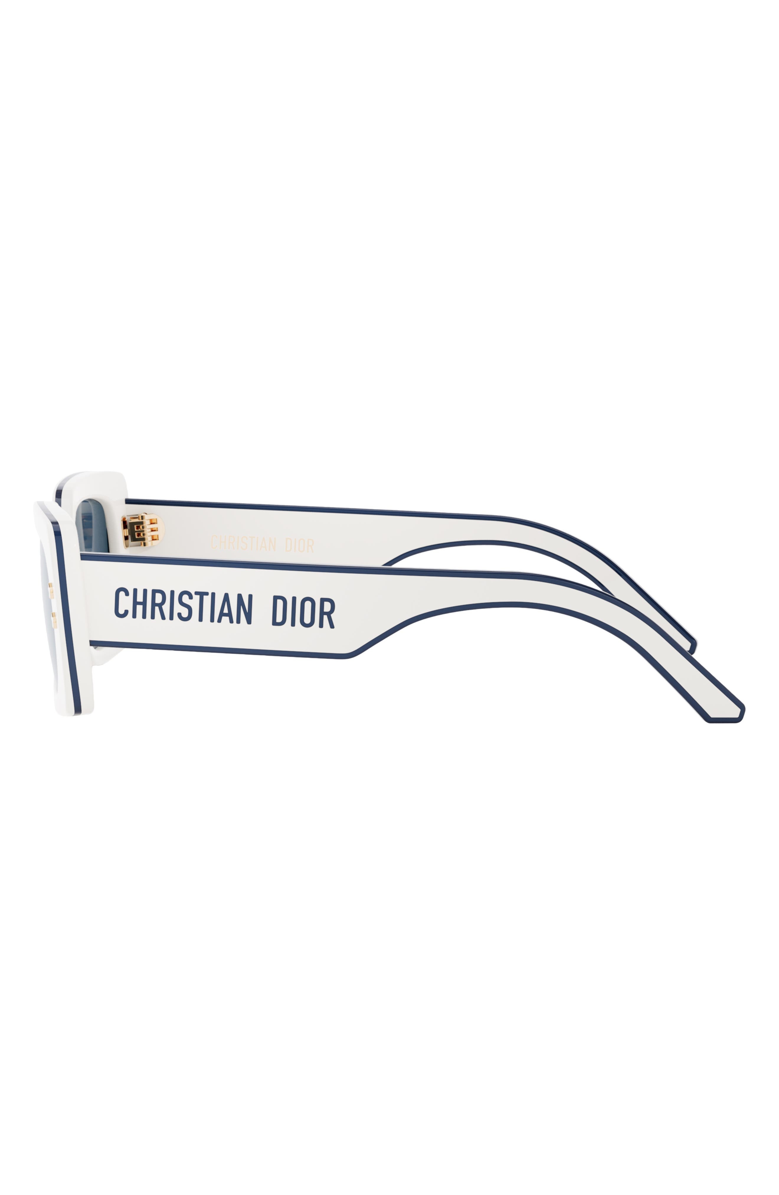 'DiorPacific S1U 53mm Rectangular Sunglasses in Ivory /Blue at Nordstrom - 4