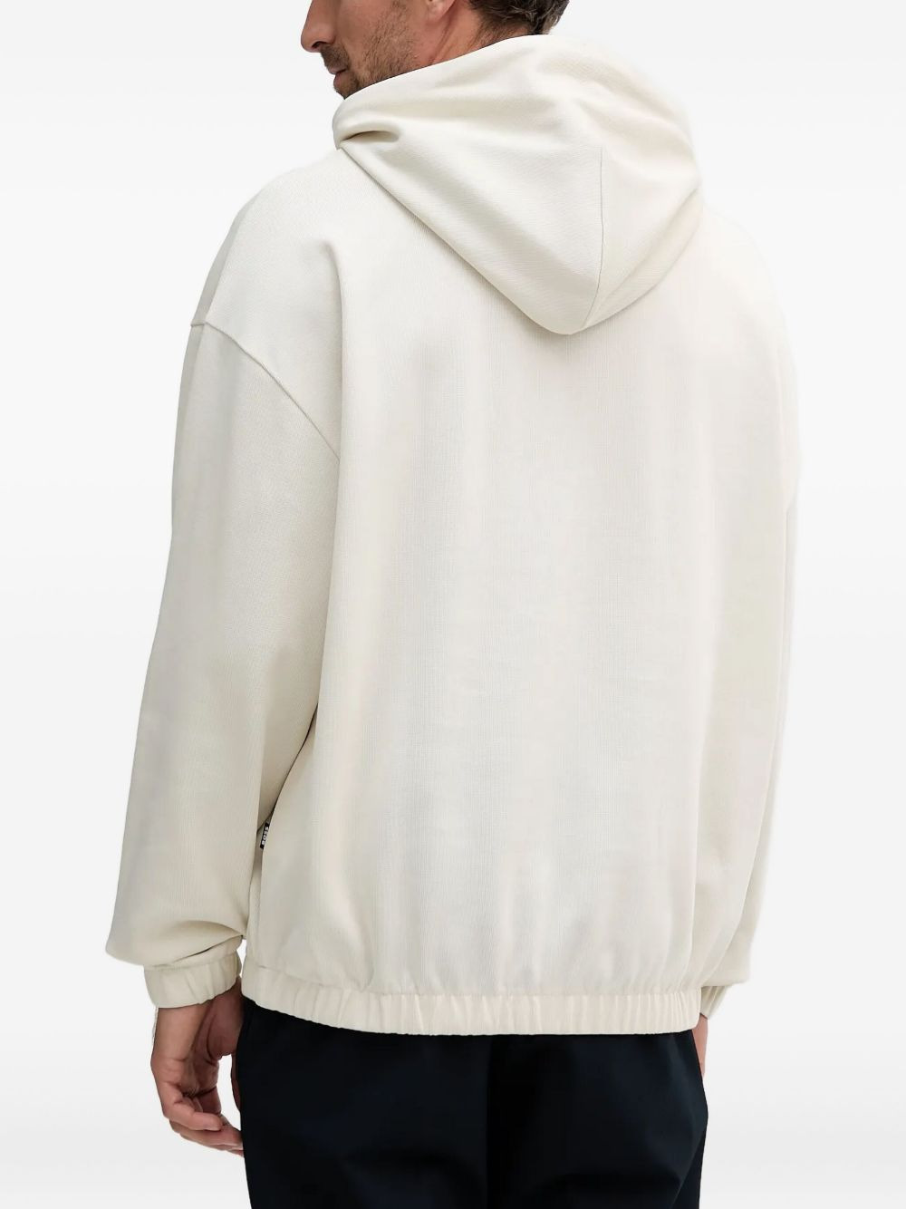 logo-embroidered drawstring hoodie - 3