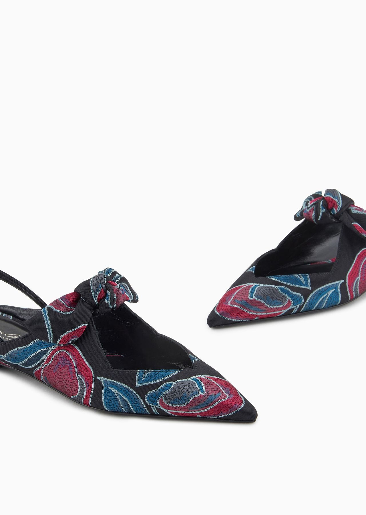 Jacquard silk-blend slingback ballerinas - 5