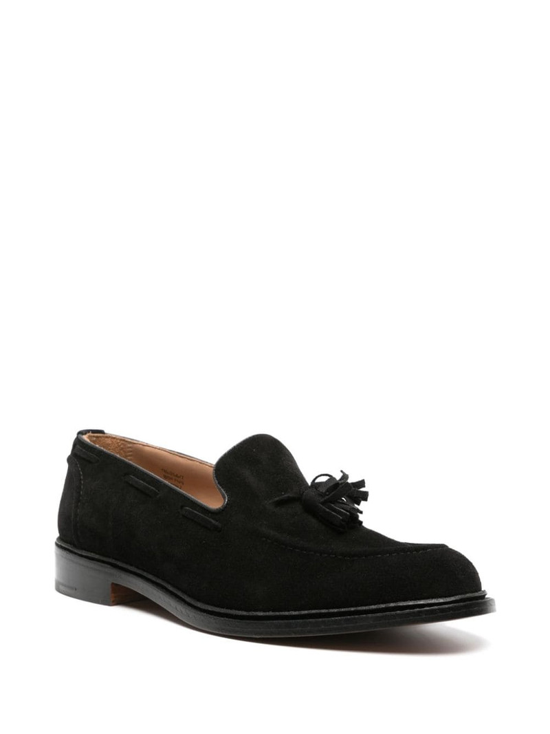 Tricker's Elton tassel suede loafers outlook