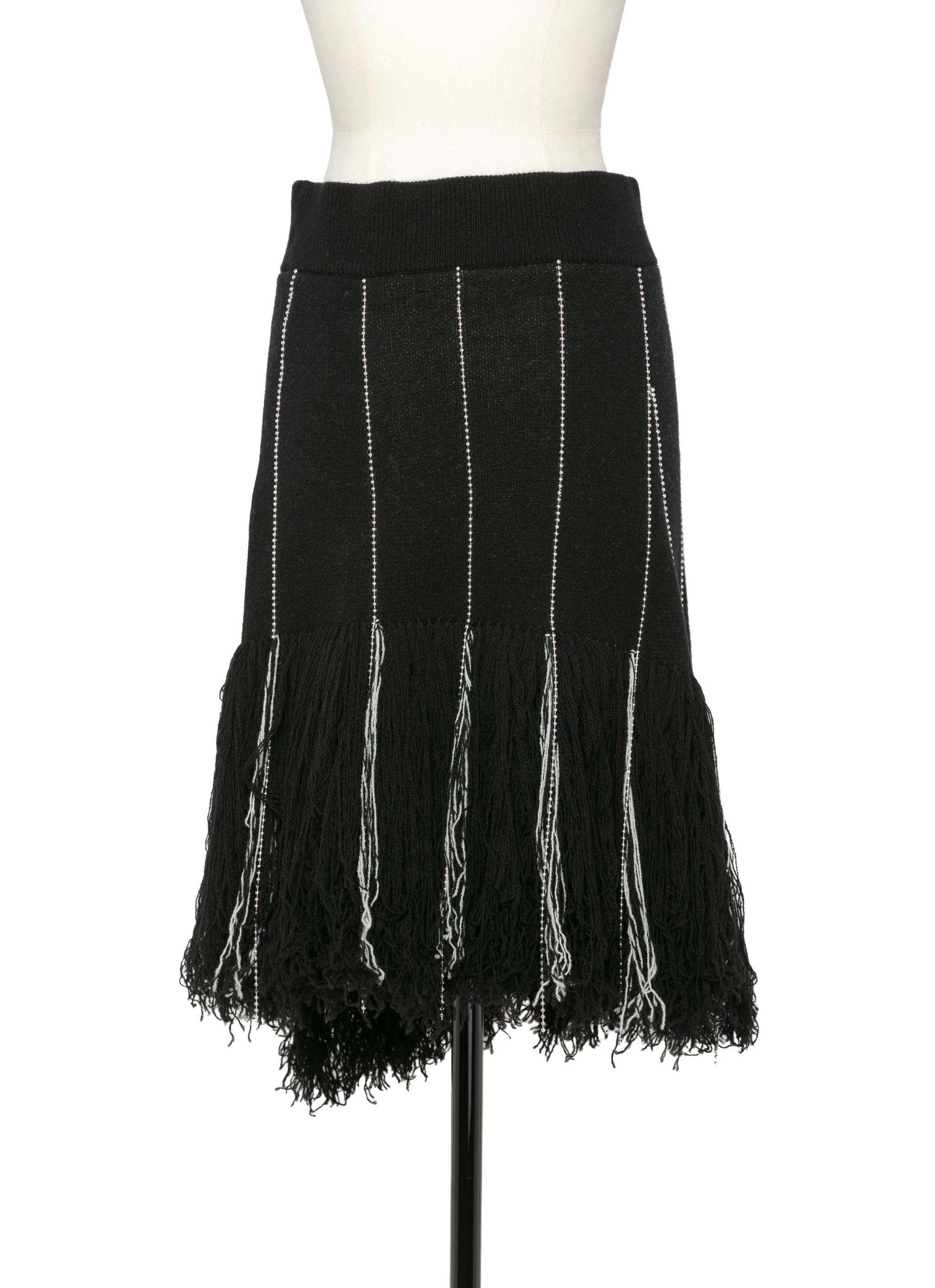 Chalk Stripe Knit Skirt - 4