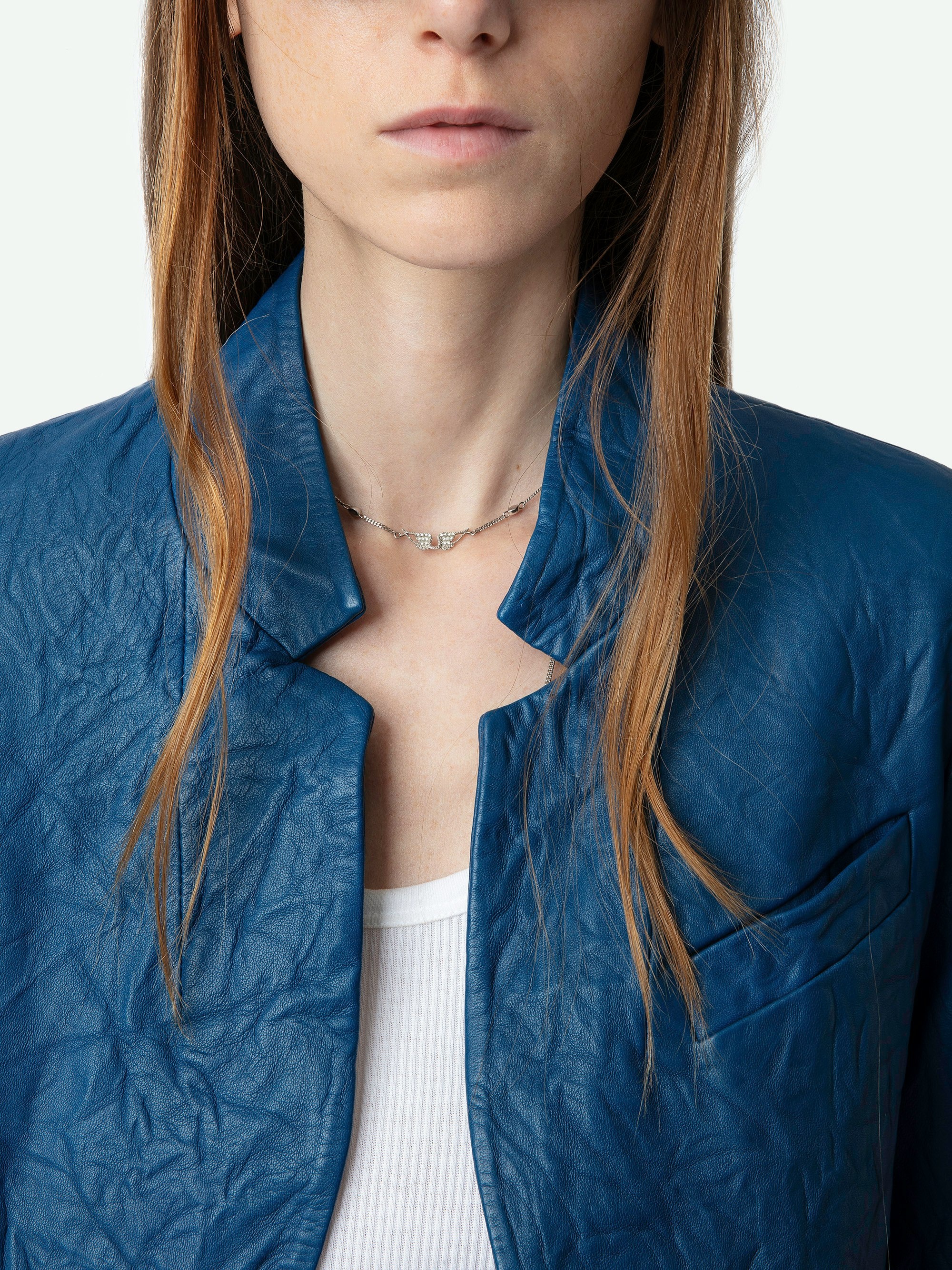 Verys Crinkled Leather Blazer - 5