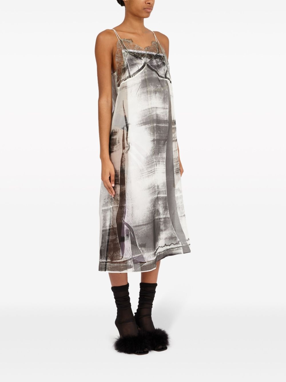 Freeze-frame silk midi dress - 3