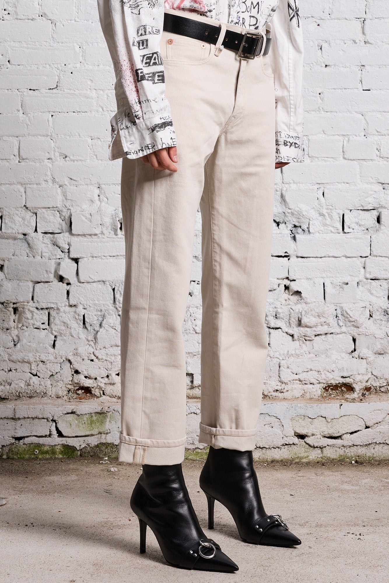 BOYFRIEND JEAN - ECRU BEDFORD CORD - 4