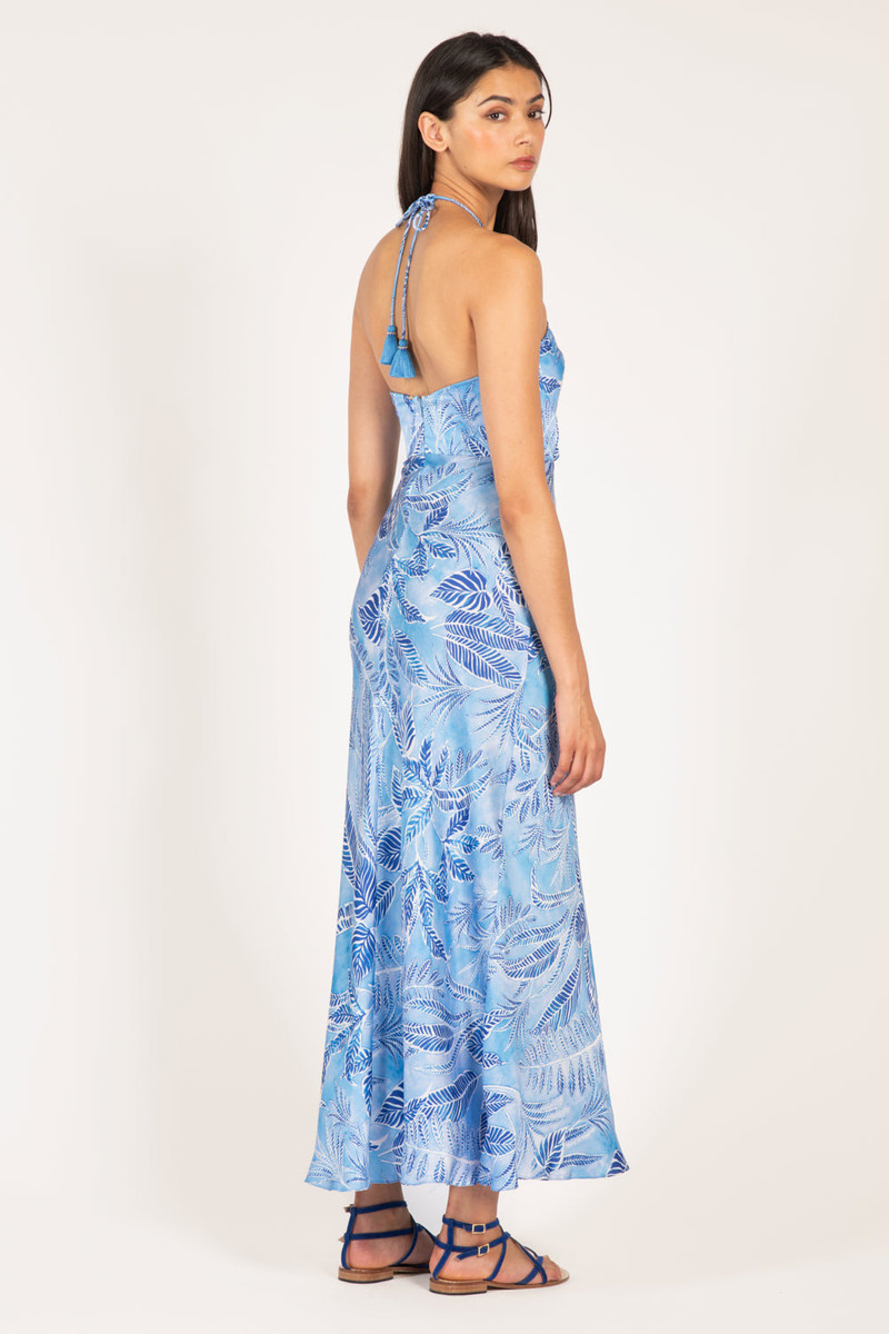 Long Dress Stella - Blue Calathea 4