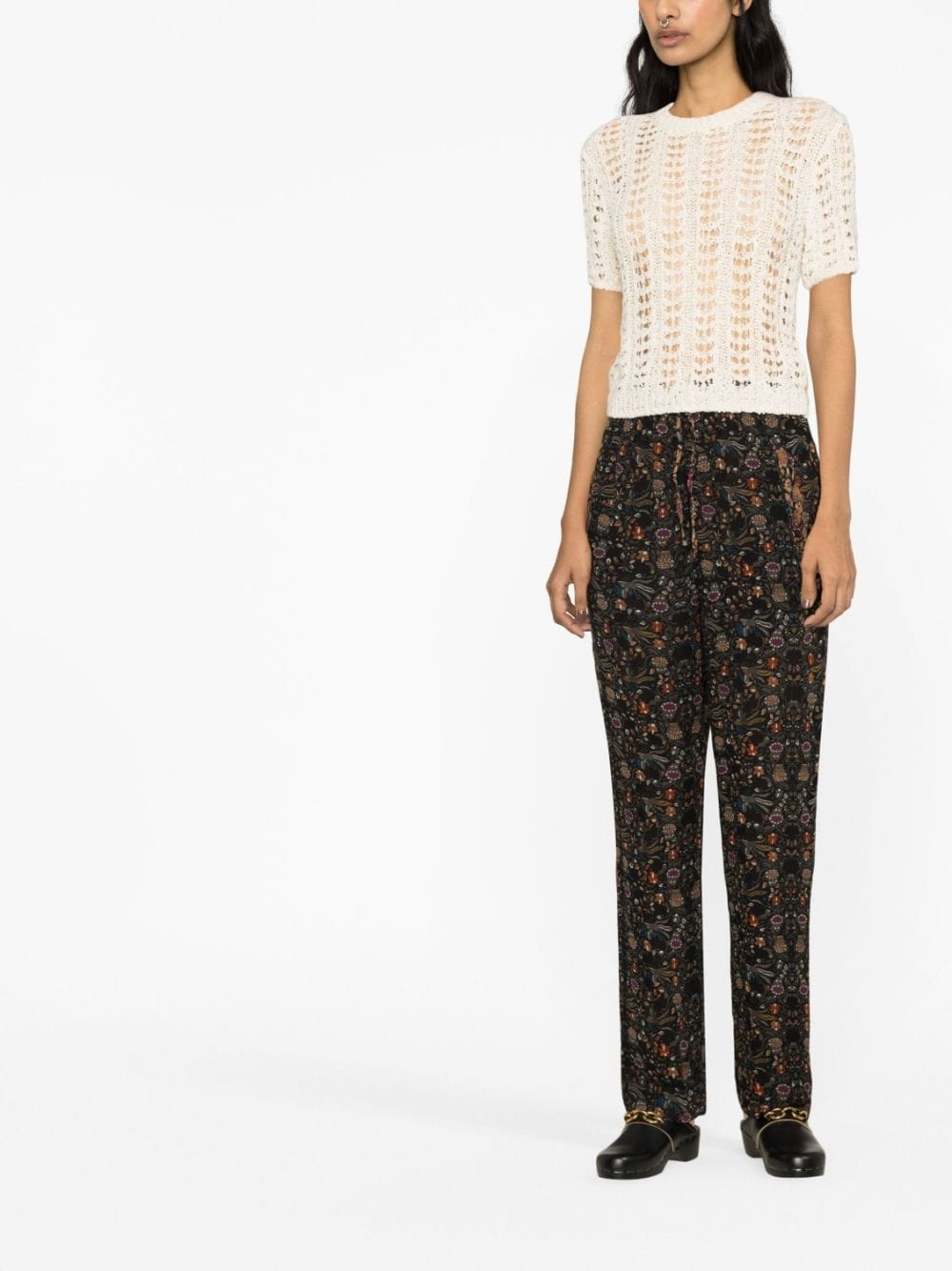 Ozio floral-print silk trousers - 2