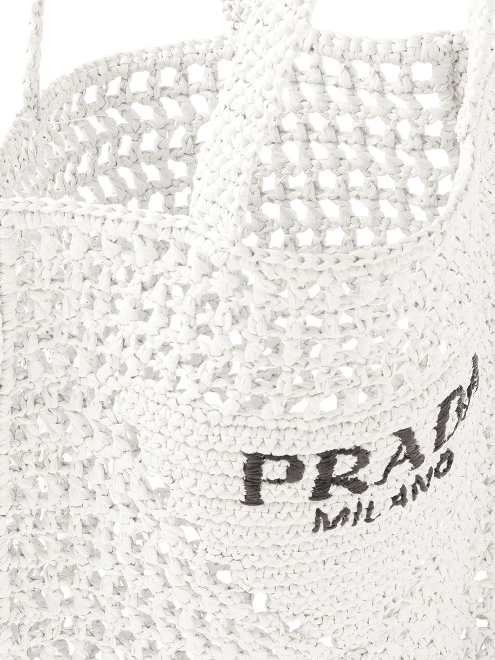 logo-print raffia tote bag - 5