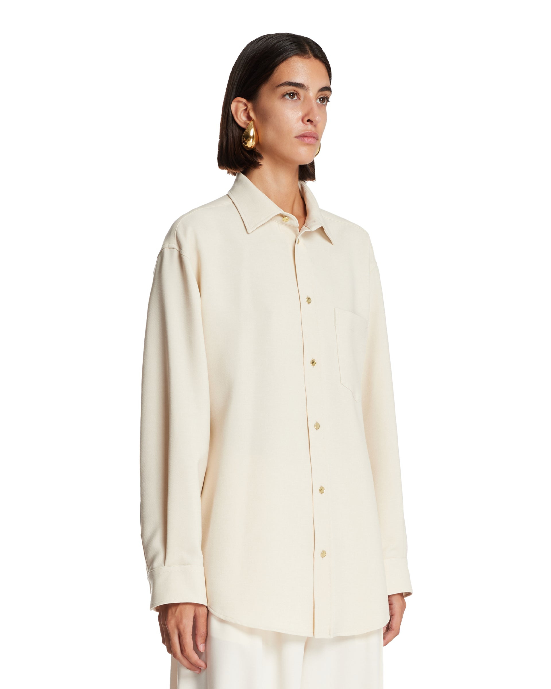 White Anne Technical Fabric Shirt - 4