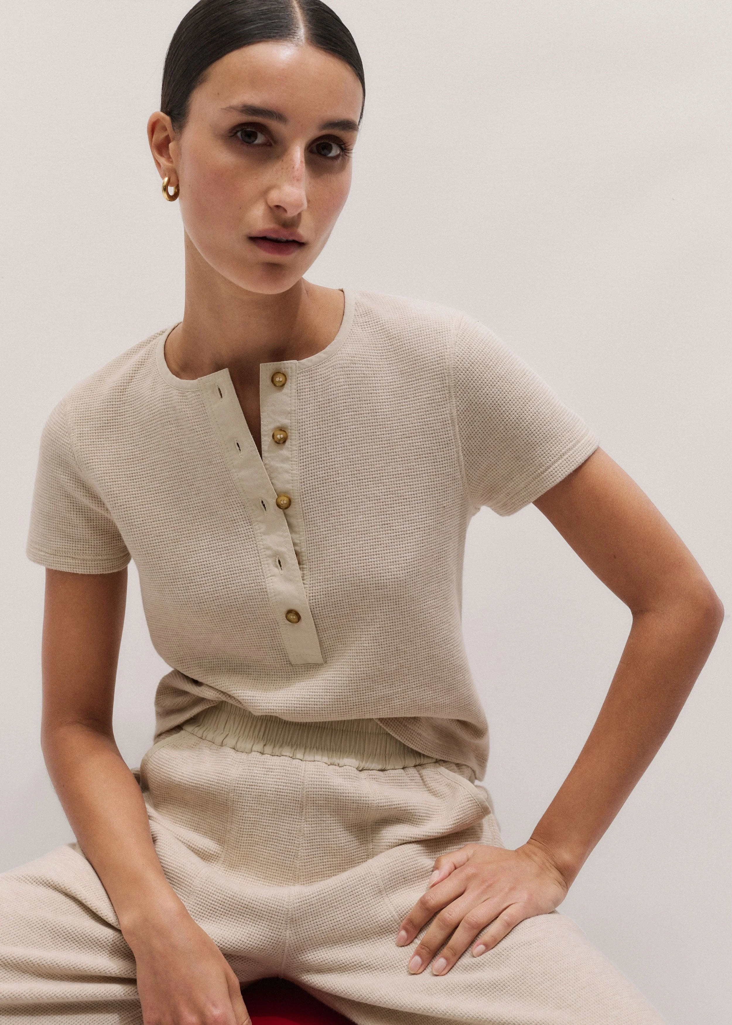 Short Sleeve Henley Tee - 1