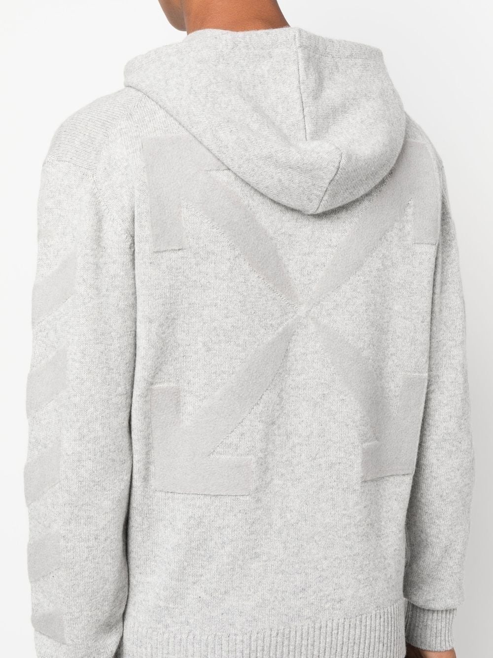 arrow-motif cashmere hoodie - 5