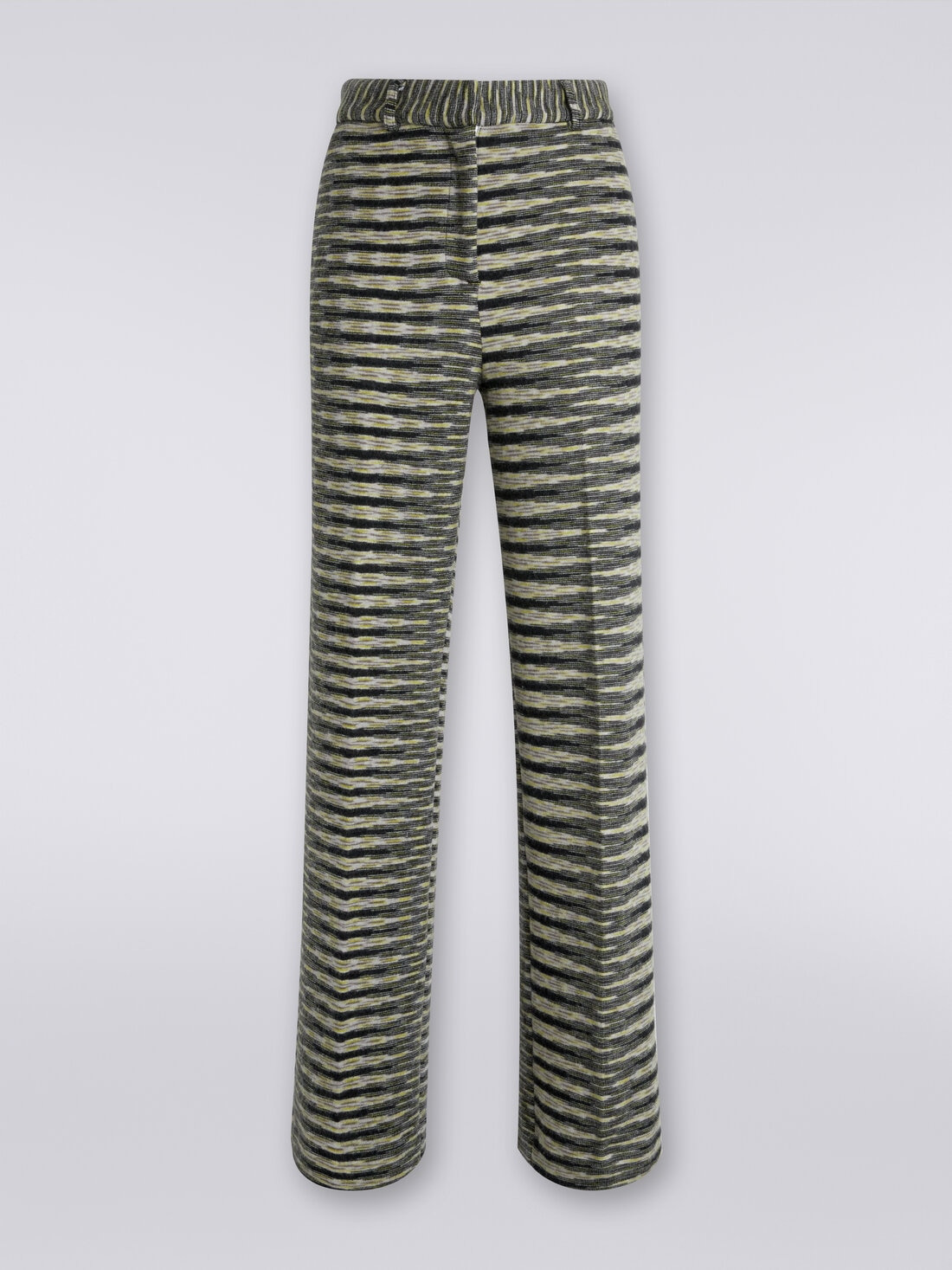 Straight high-rise wool blend trousers - 1