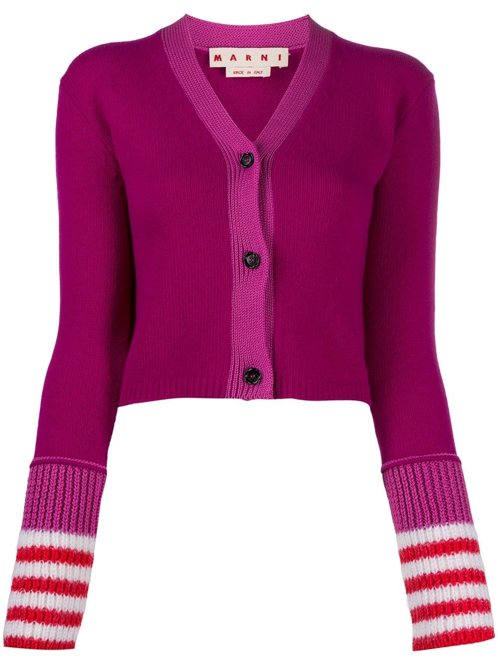 striped cuff cardigan - 1