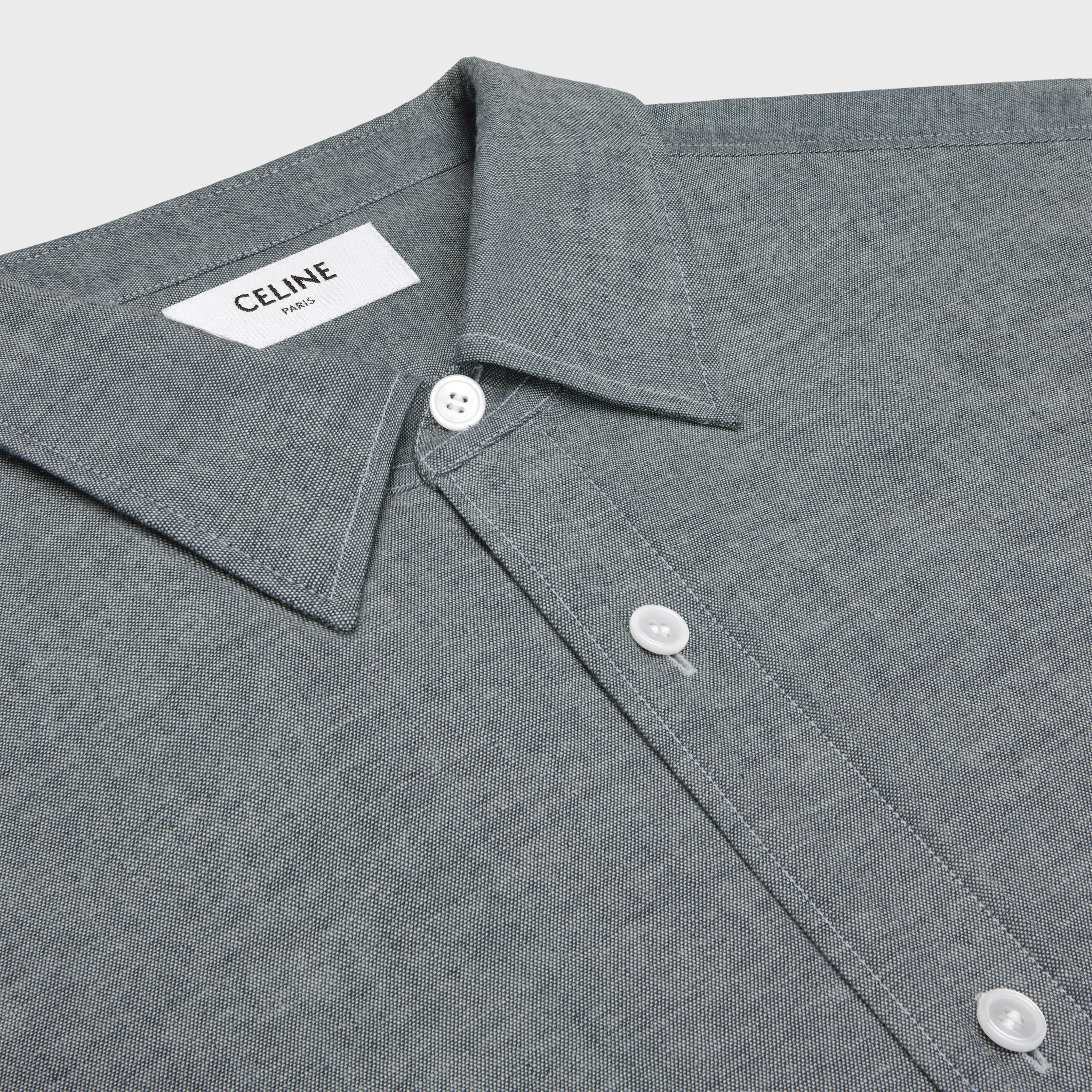 loose shirt in light chambray cotton - 3