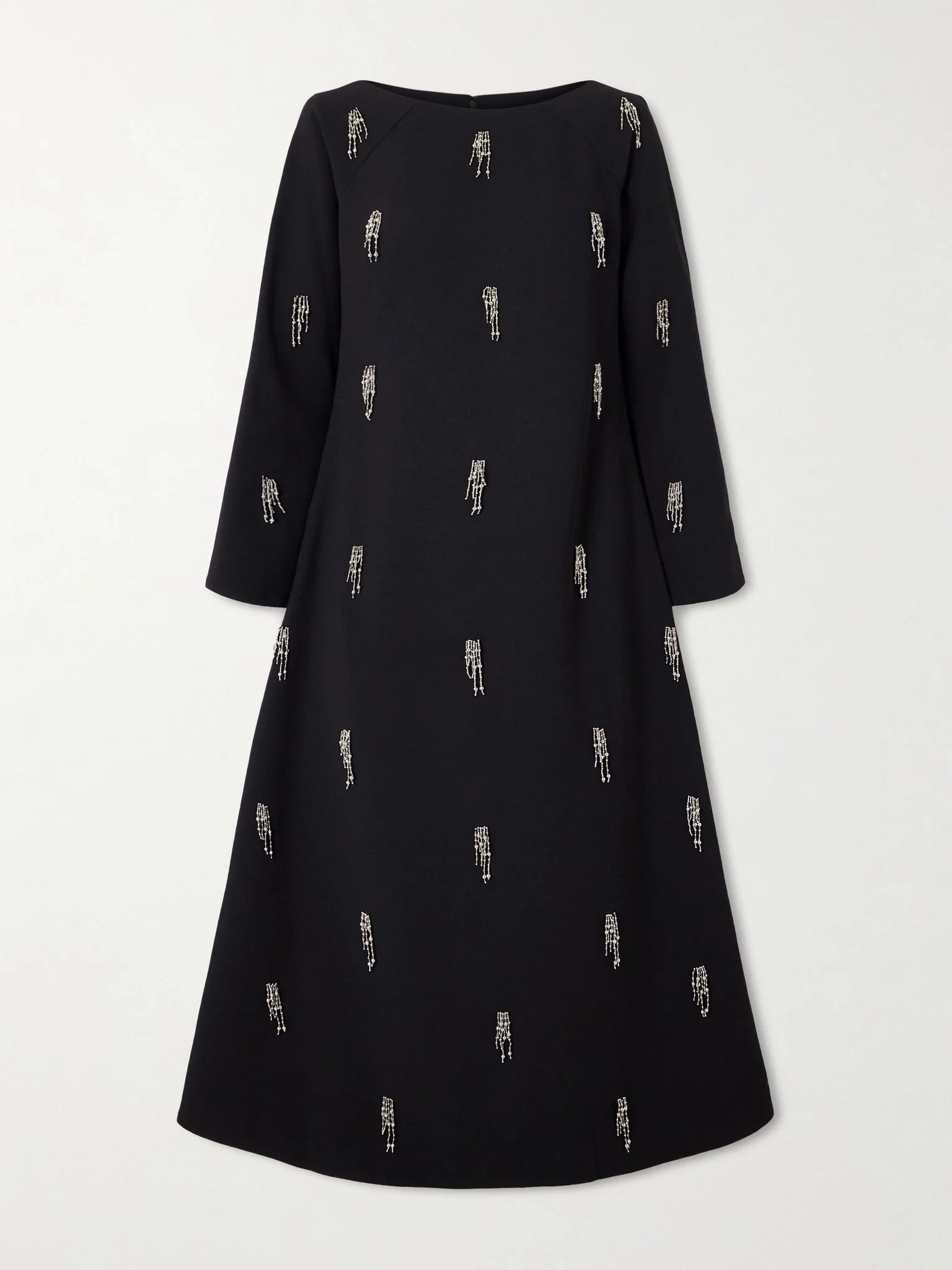 Coretta embellished crepe midi dress Black - 1