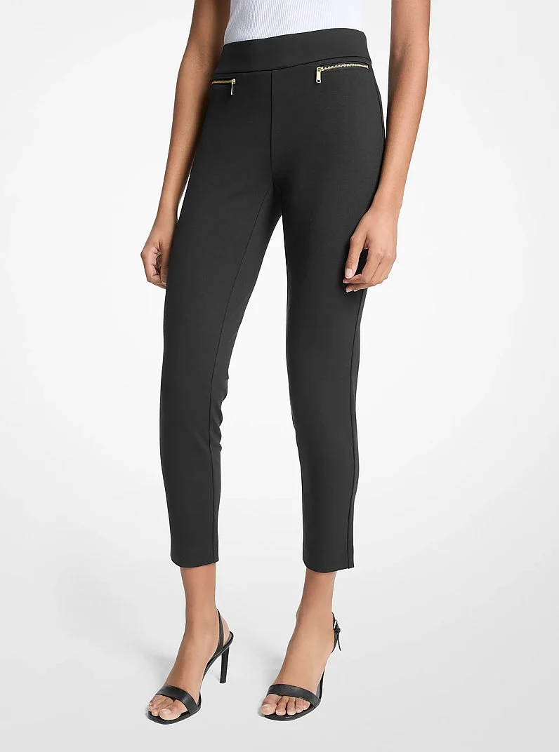 Viscose Blend Zip Pants - 1