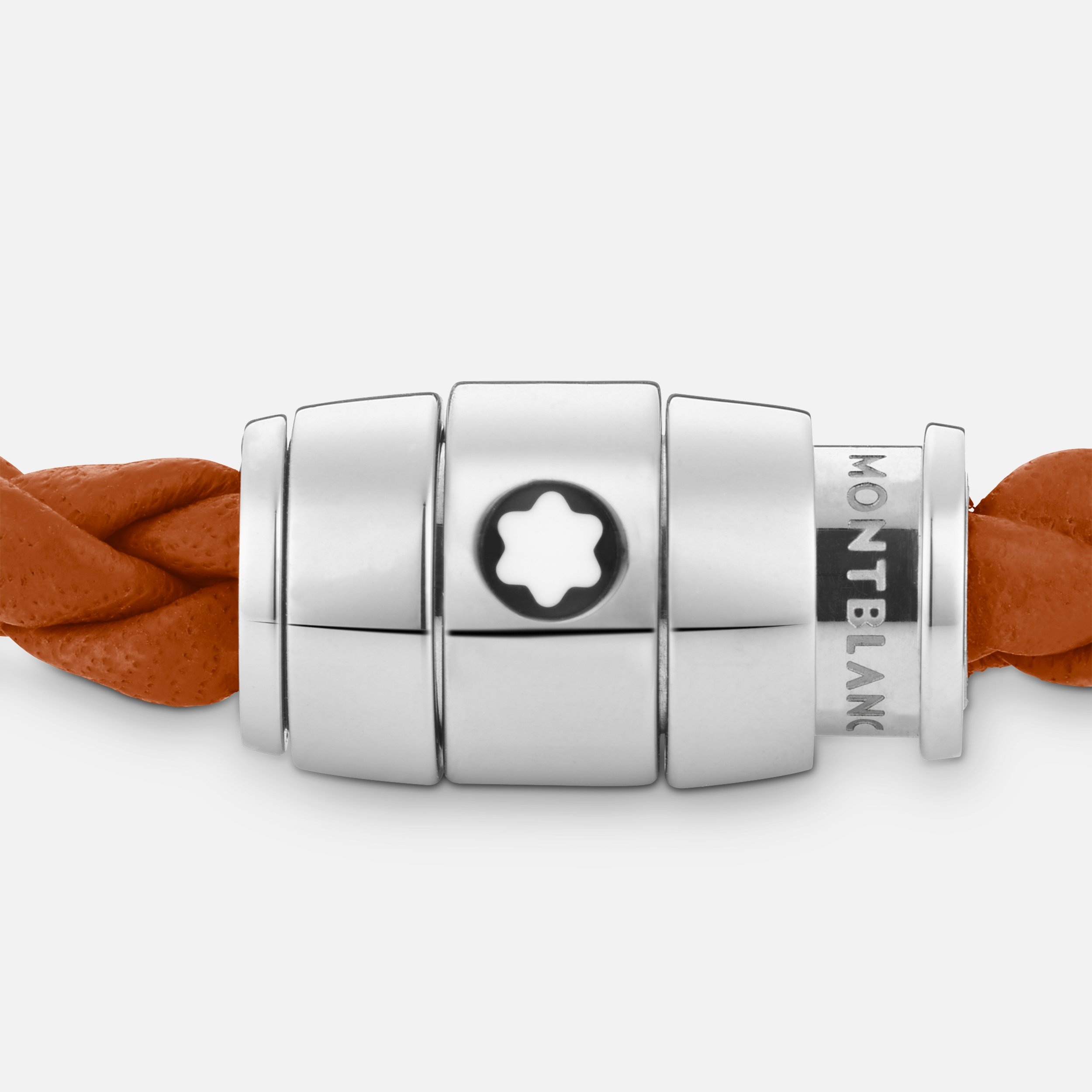 Bracelet Steel 3 rings Meisterstück collection in rust leather - 3