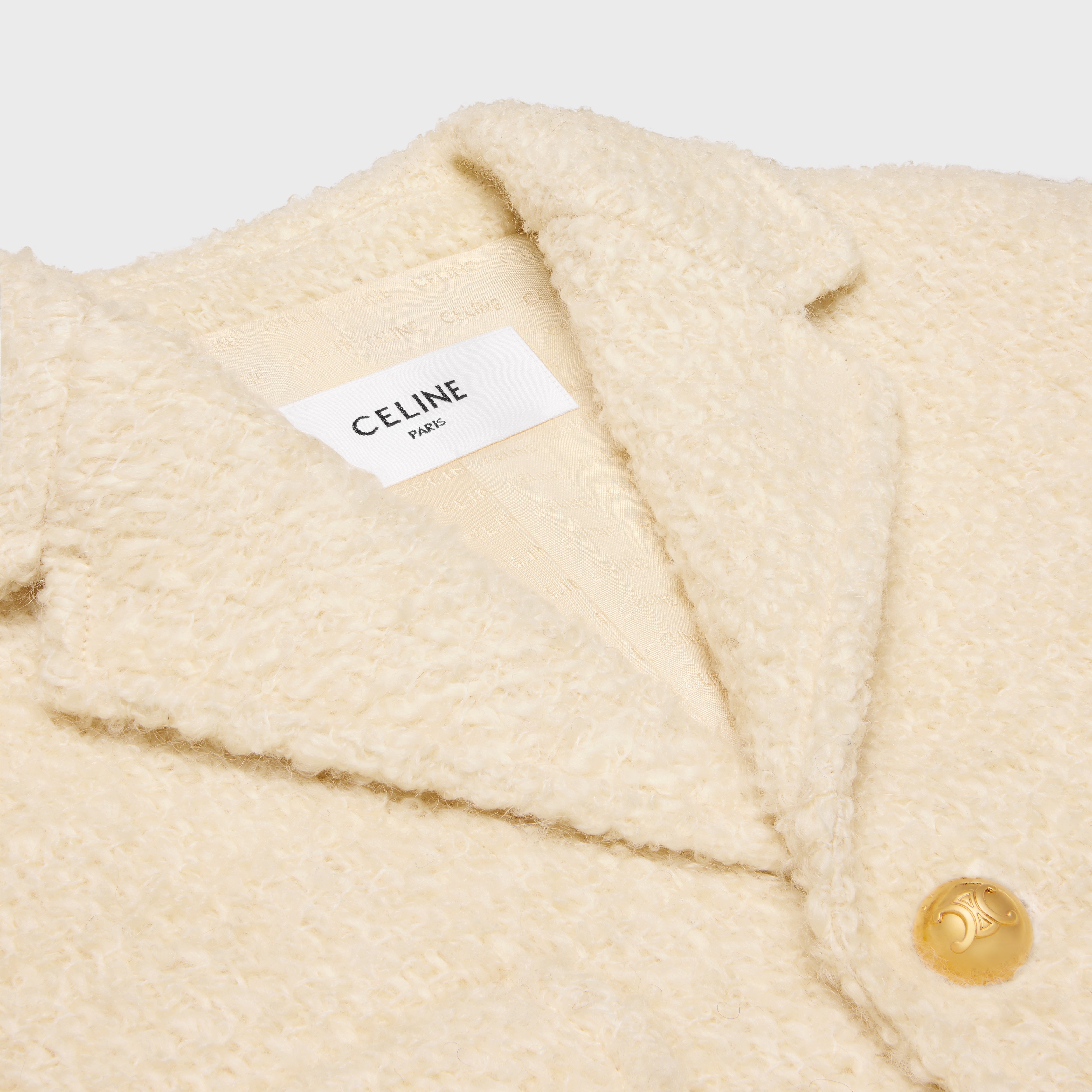 関税込 CELINE chasseur jacket in mohair wool tweed Celine CHASSEUR jacket in mohair wool