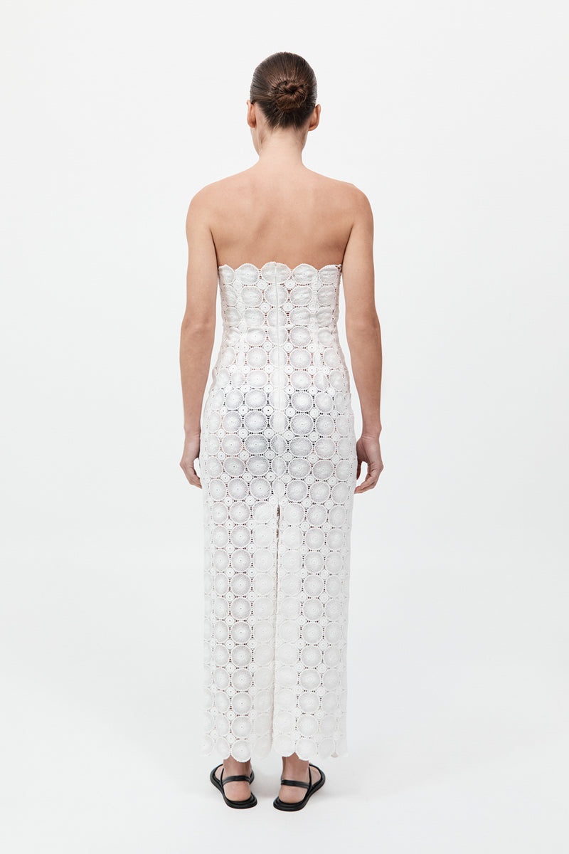 Doily Column Dress - White - 6