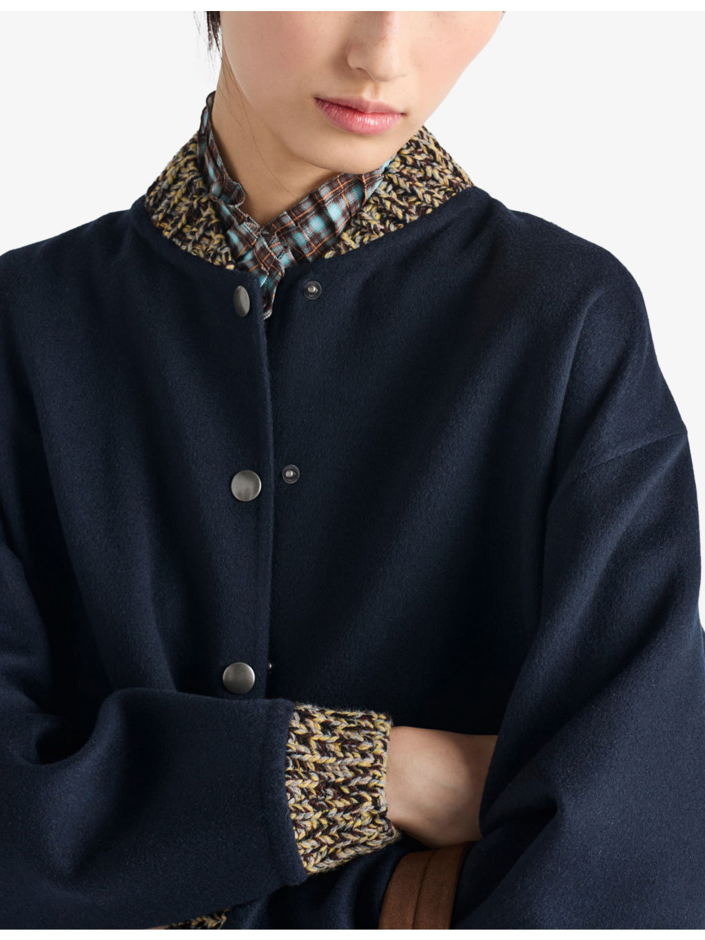 Double Cashmere and Wool Bomber Jacket - 5